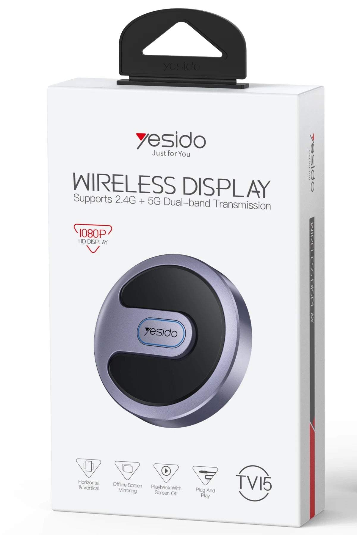 TV15 Çift Kanal Kablosuz Ekran Yansıtma Adaptörü – 1080P, 2.4G/5G Wi-Fi, Plug-and-Play