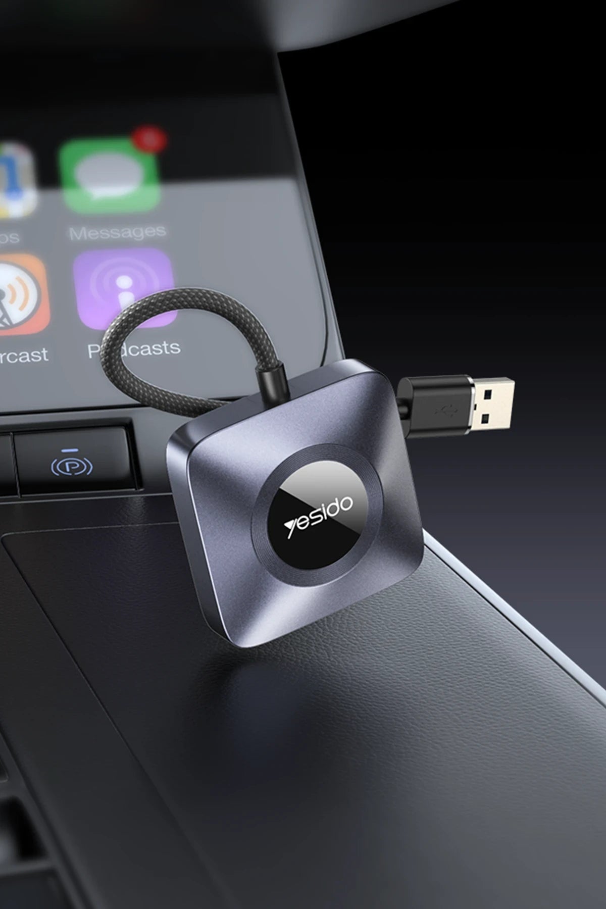 KM23 – 2-in-1 USB/Type-C Wireless CarPlay Adaptörü: Wi-Fi 6, Bluetooth 5.0 & 1080 p Görüntü