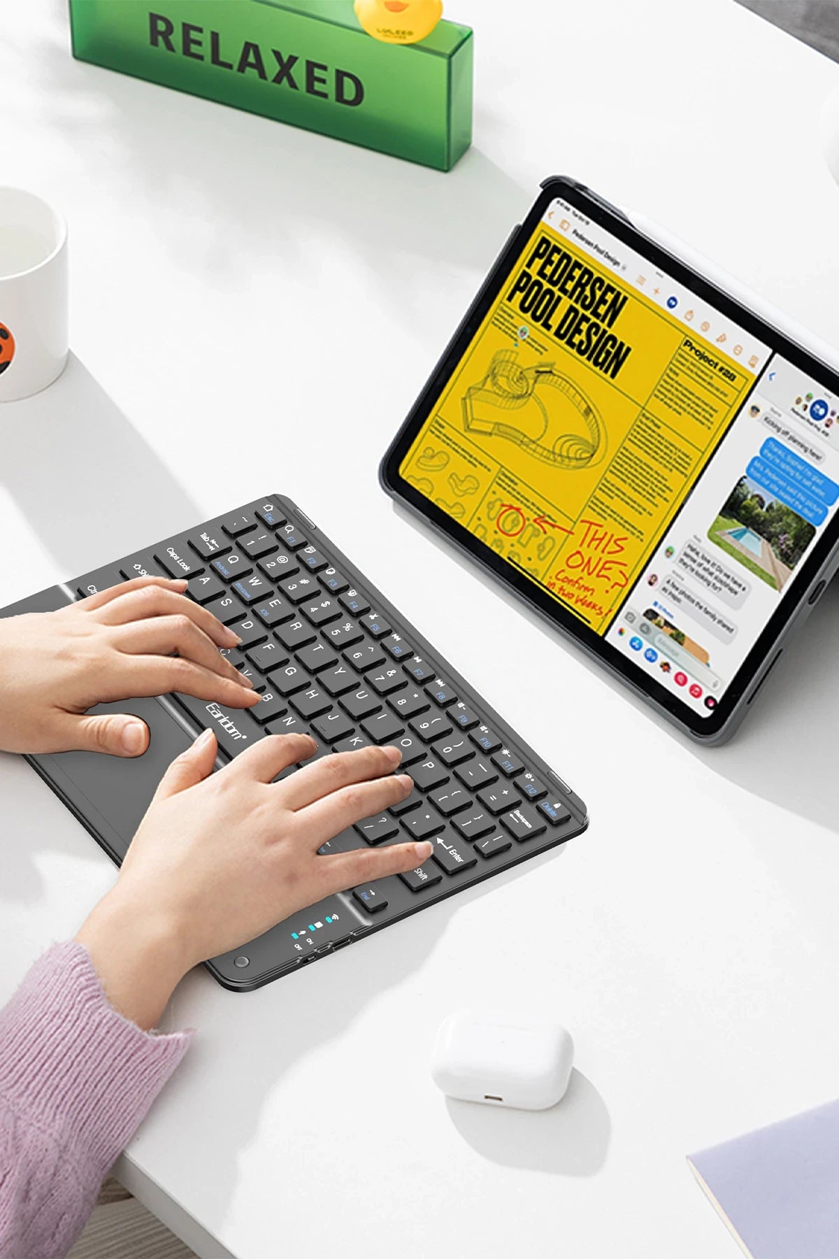 KB7 Universal Kablosuz Klavye – 78 Tuş, Ultra İnce & USB-C Şarjlı