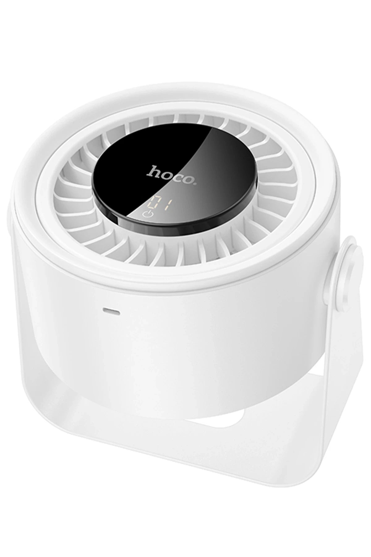 HX66 Çift Hava Çıkışlı Masaüstü Fan – Dijital Ekran, 3000 mAh Pil & 5 Kademeli Serinlik