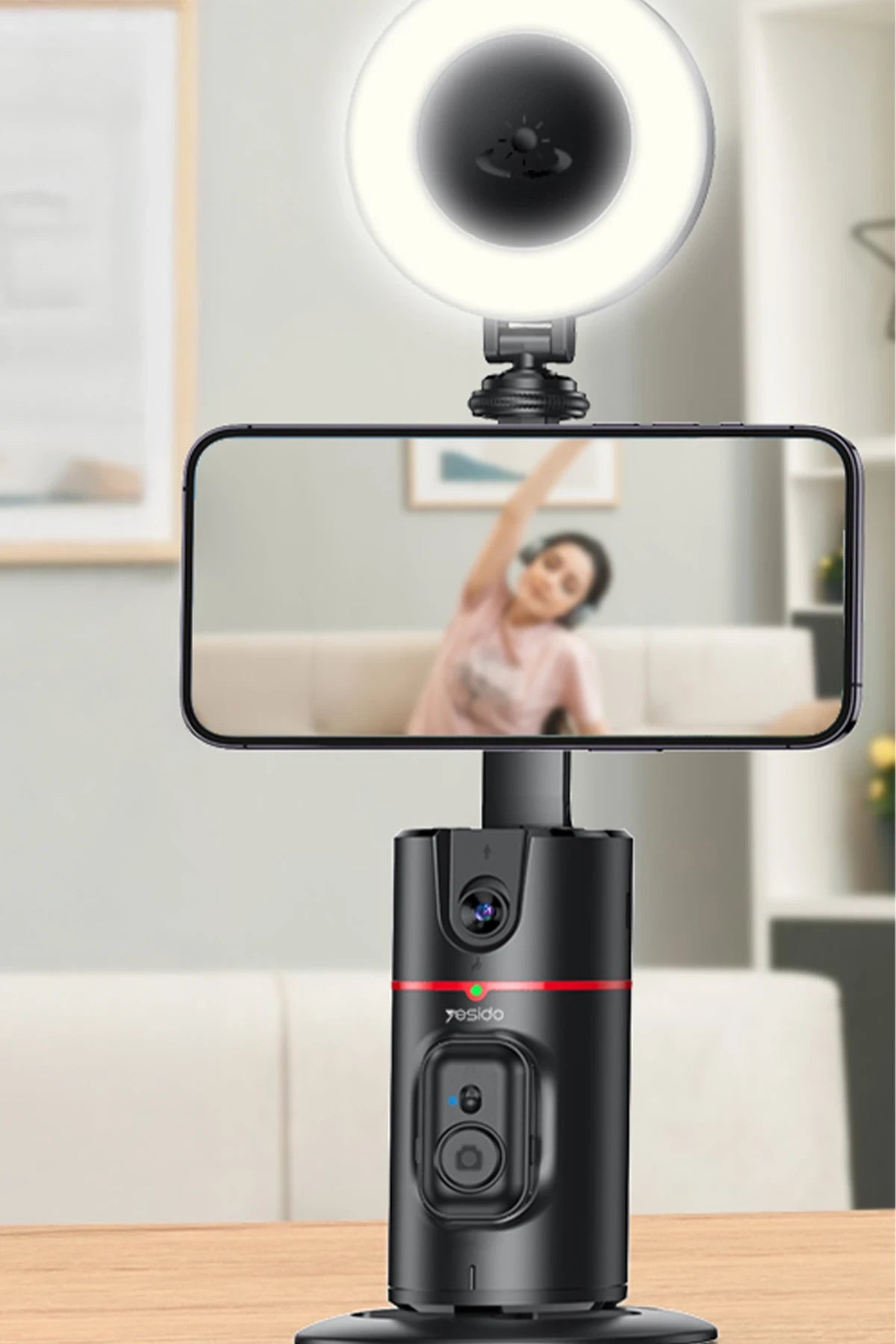 SF20 360° AI Yüz Takipli Gimbal Tripod – Manyetik Telefon Bağlantısı & Entegre Dolgu Işığı