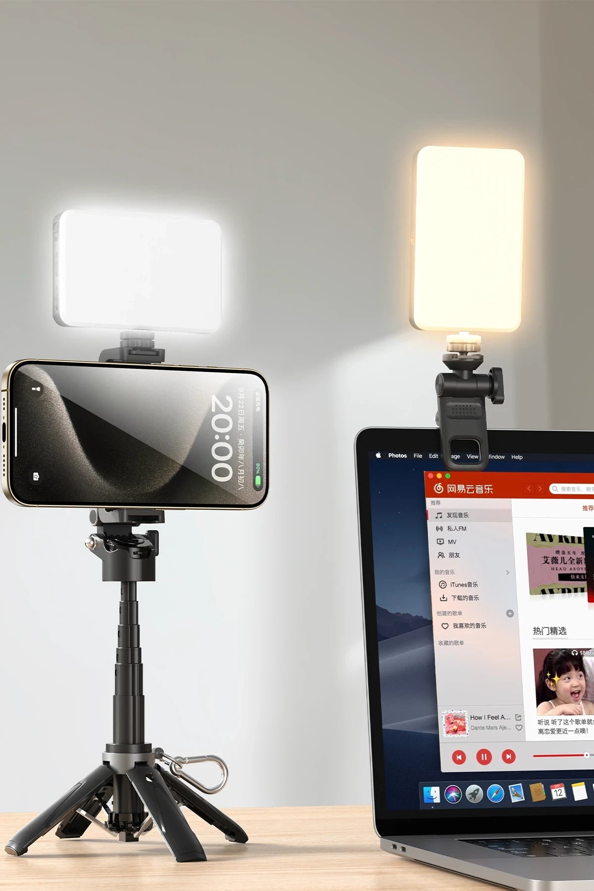 DH12 Tripodlu Mini LED Selfie Işığı – 120 Işık, 3 Mod & 3000 mAh Batarya