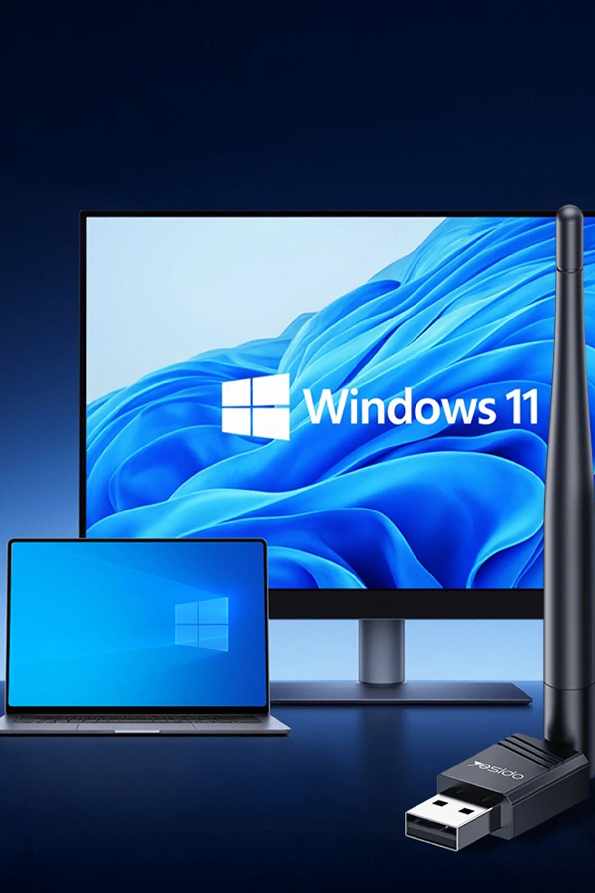 WP11 Wi-Fi4 USB Dongle – 150 Mbps & 180 m Açık Alan Menzili ile Harici Anten