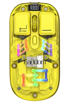 KM16 Transparan RGB Kablosuz Mouse – 1600 DPI, Şarjlı ve Sessiz