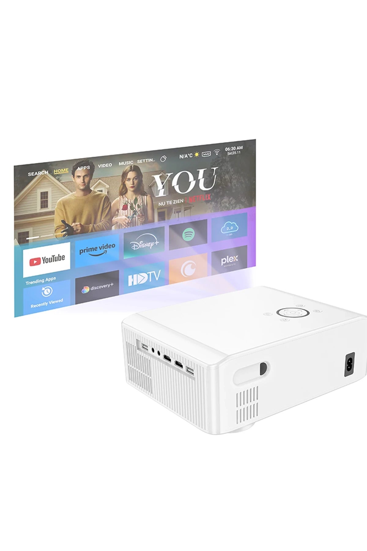 DT3 Smart Wi-Fi Projeksiyon – 1080p Full HD, Otomatik Odaklama & Android Medya Merkezi