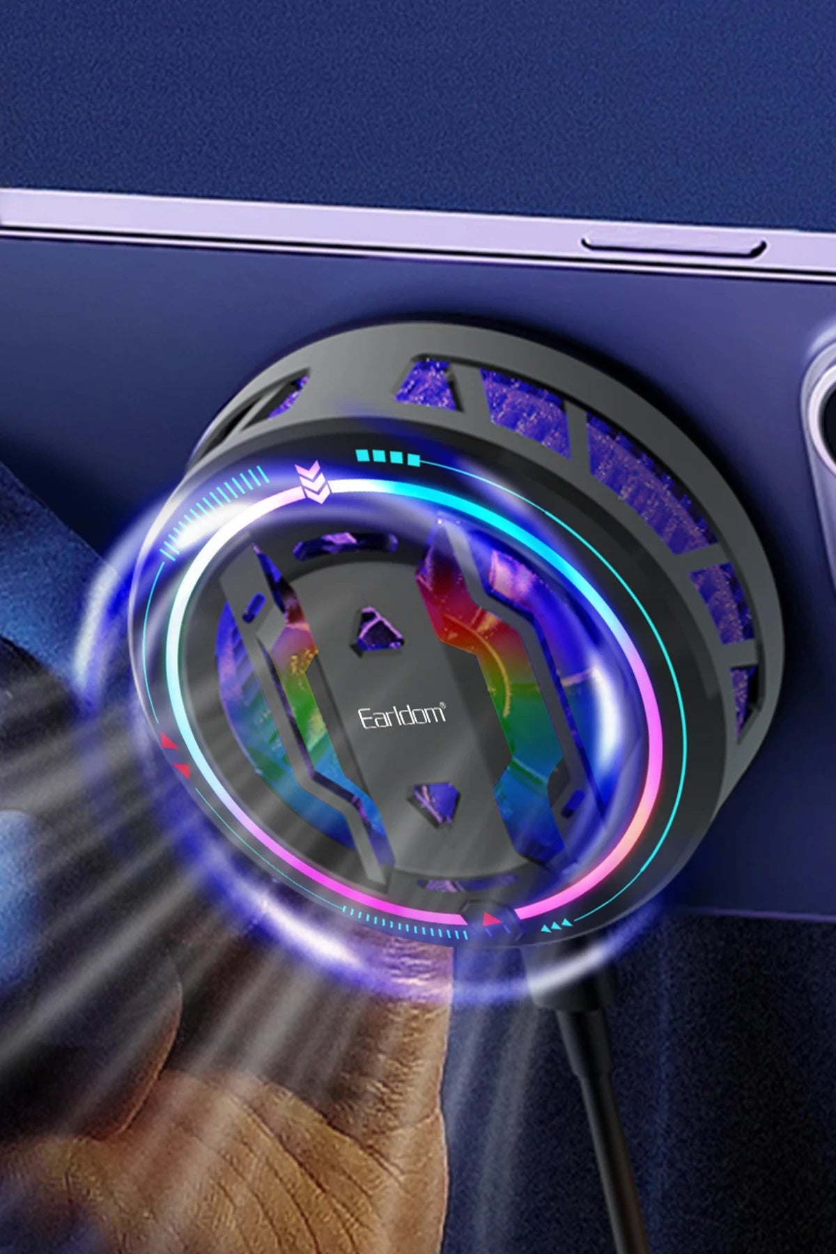 F21 – RGB Radyatör Telefon Soğutucu Fan | 5 W, 4500 RPM, Metal/Silikon Yapı