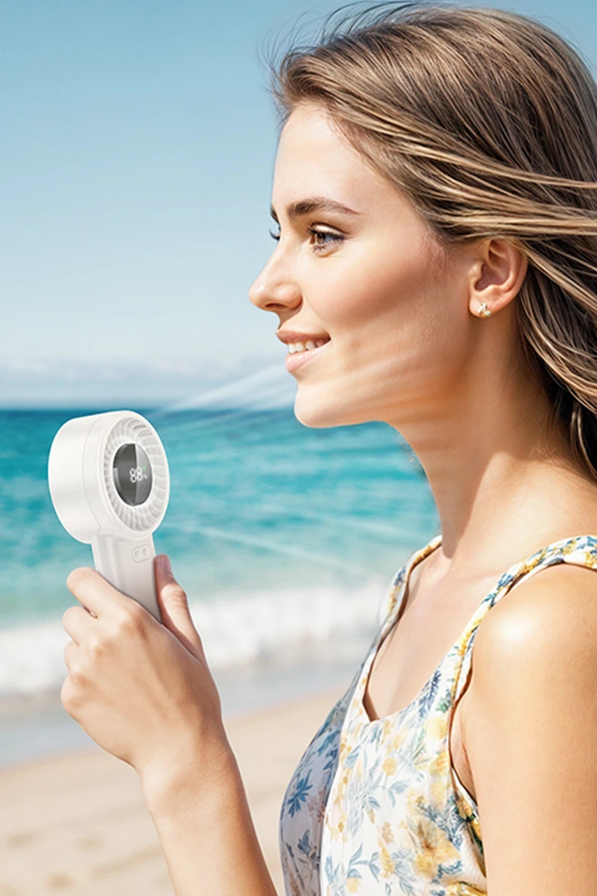 HX62 Endless Dijital Ekranlı Taşınabilir Fan – 6000 mAh, 5 Kademeli Rüzgâr & Sessiz ≤45 dB