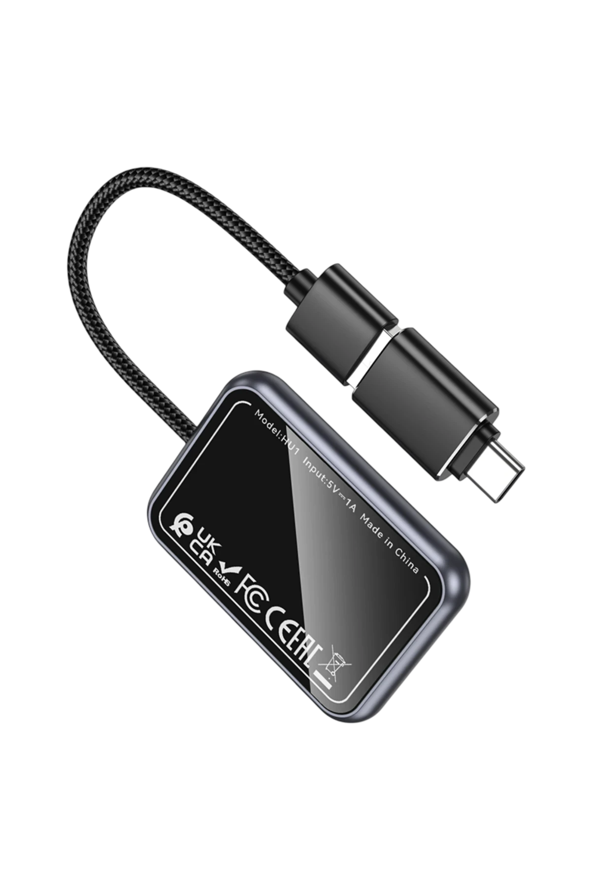 HU1 Way – USB-A ve USB-C Uyumlu Kablosuz CarPlay Adaptörü