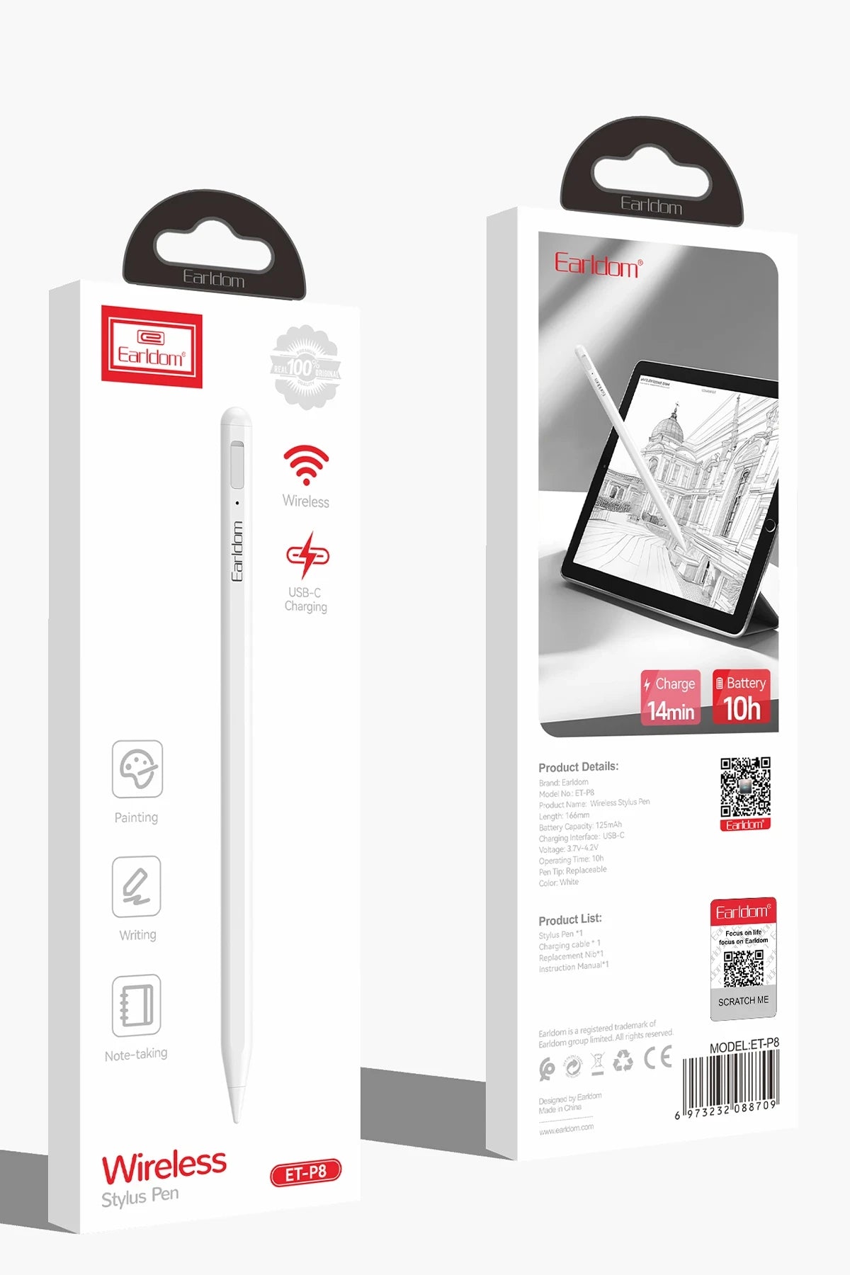 P8 Dokunmatik Stylus Kalem – Bluetooth, Tilt Hassasiyeti, Akıllı Avuç İçi Reddetme