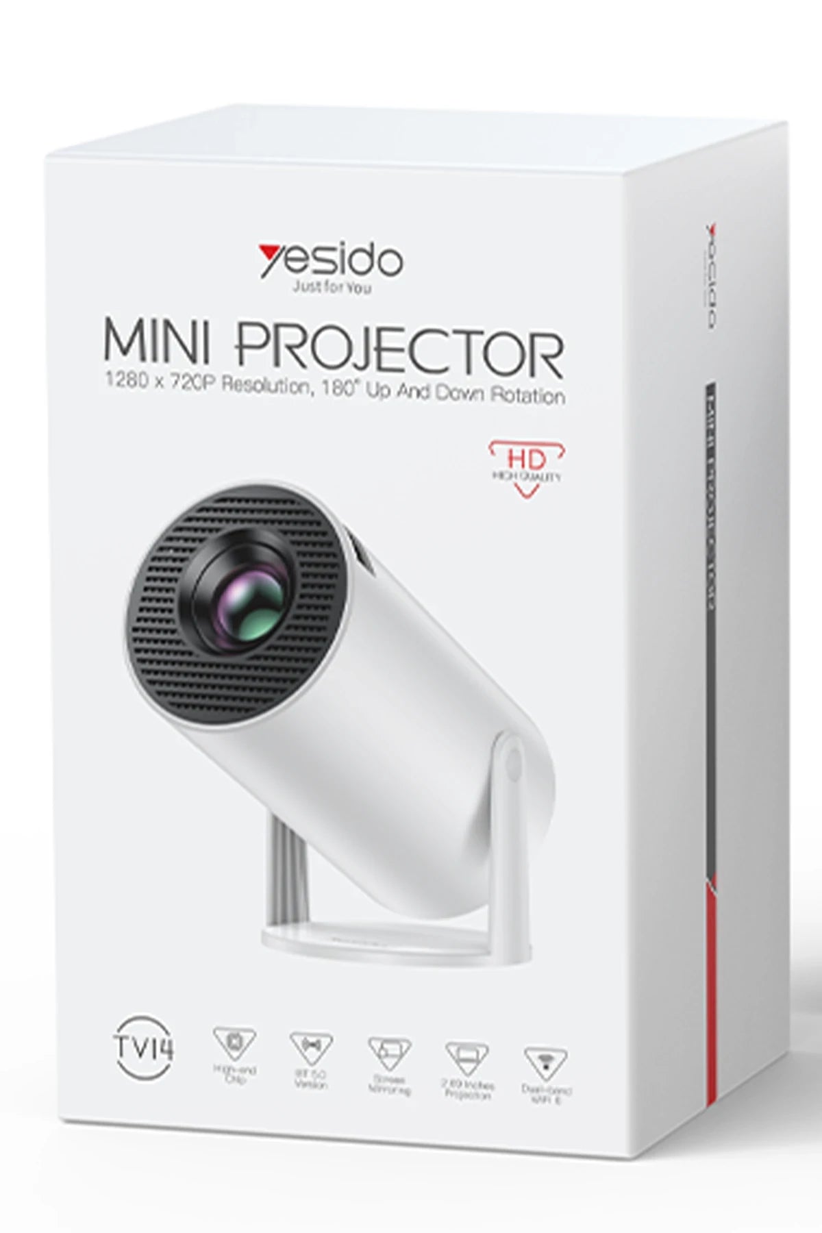 Yesido TV14 180° Ayarlanabilir 720P Mini Projeksiyon – BT 5.0, Android 11, 120 ANSI Lümen