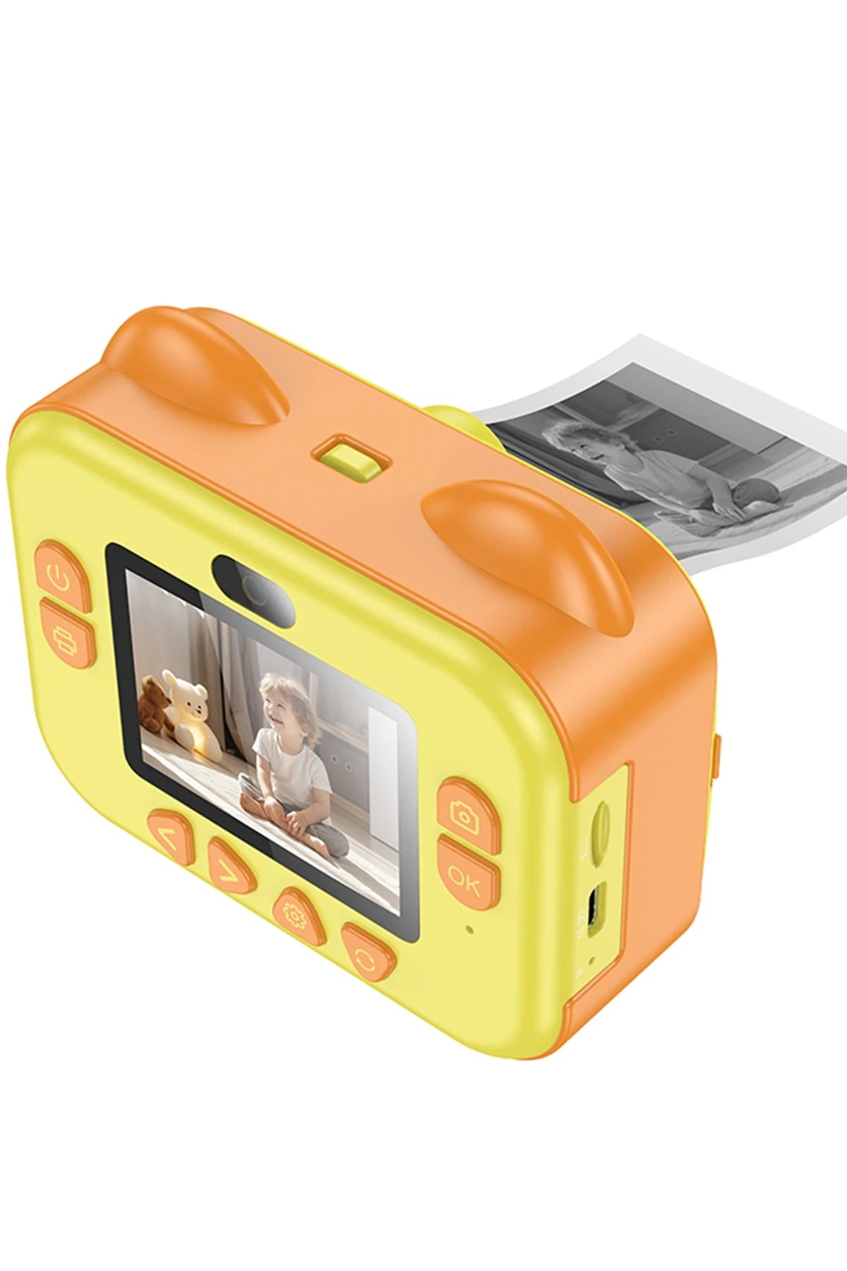 DV204 – Çift Kameralı Çocuk Kamerası | 2.4″ IPS HD Ekran, Anında Termal Baskı, 1200 mAh Pil