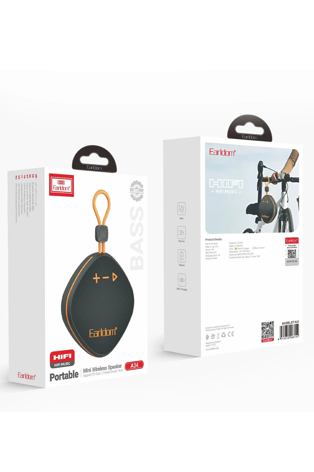 A34 – BT 5.3 Mini Hoparlör | TWS, 1200 mAh & TF Kart Destekli