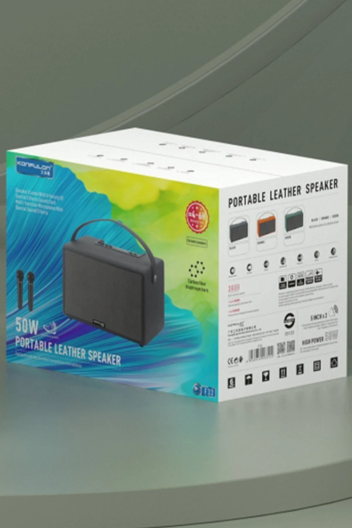 F32 – 2×50 W Stereo Hoparlör | 2 Kablosuz Mikrofon & Bluetooth 5.2