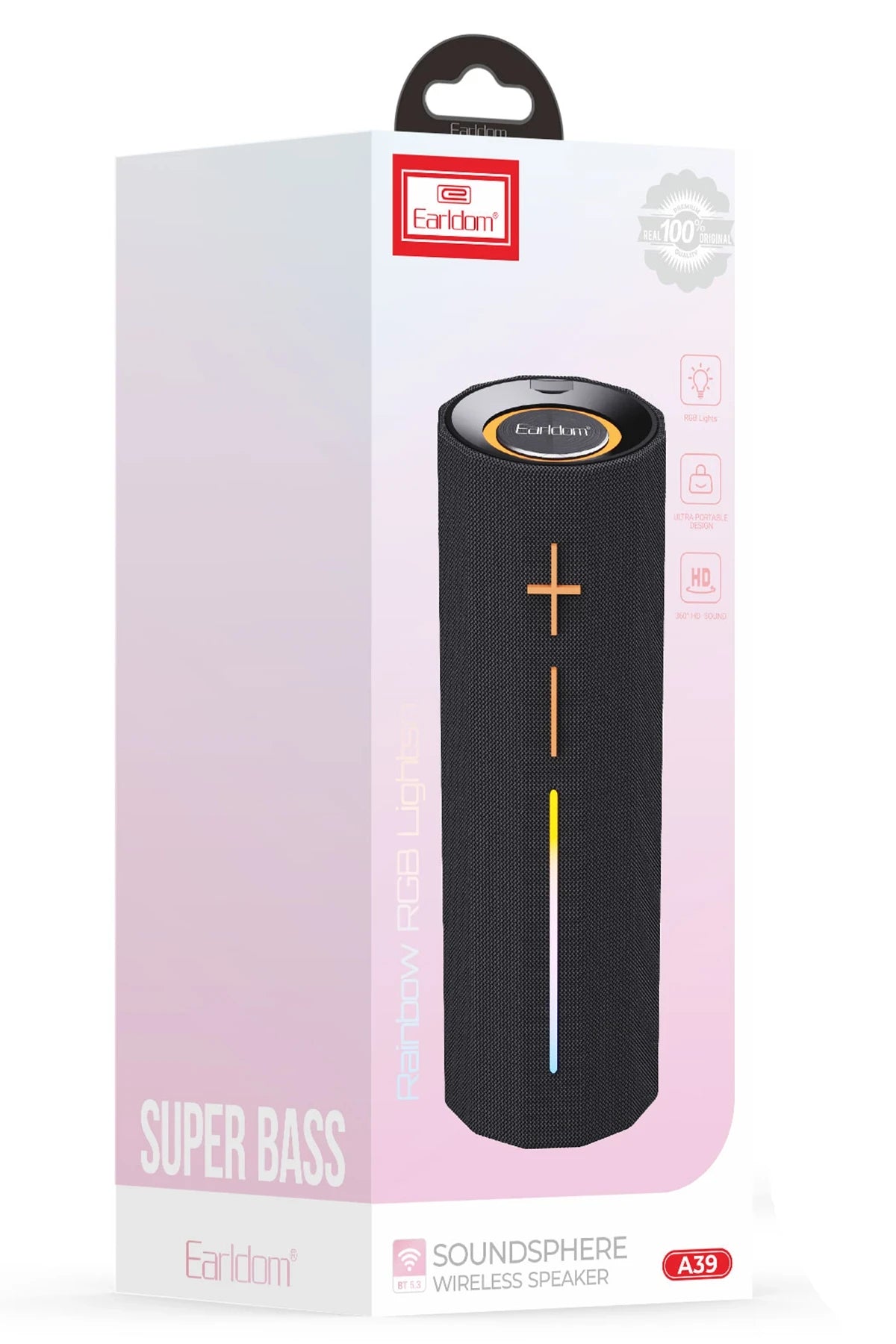 A39 – RGB Işıklı Süper Bas Hoparlör | Bluetooth 5.3, 10 W Mono, 1800 mAh