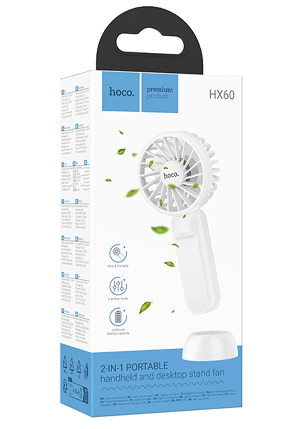 HX60 Nimble Masaüstü & El Tipi Soğutma Fanı – 1200 mAh Batarya, 3 Hız & 36 dB Sükût