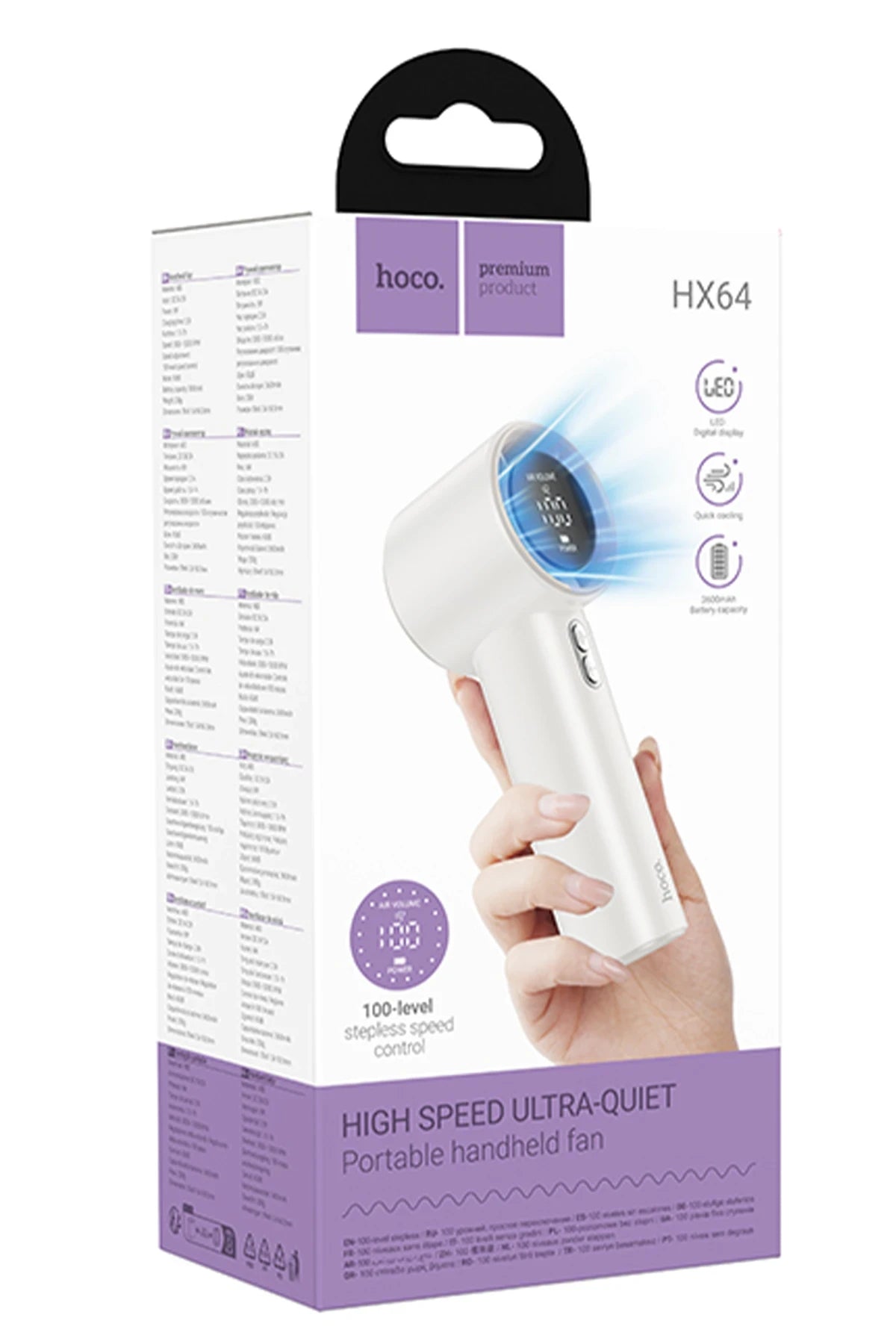 HX64 Hurricane – Dijital Ekranlı, 100 Kademesiz Hız & 3600 mAh Turbo Fan