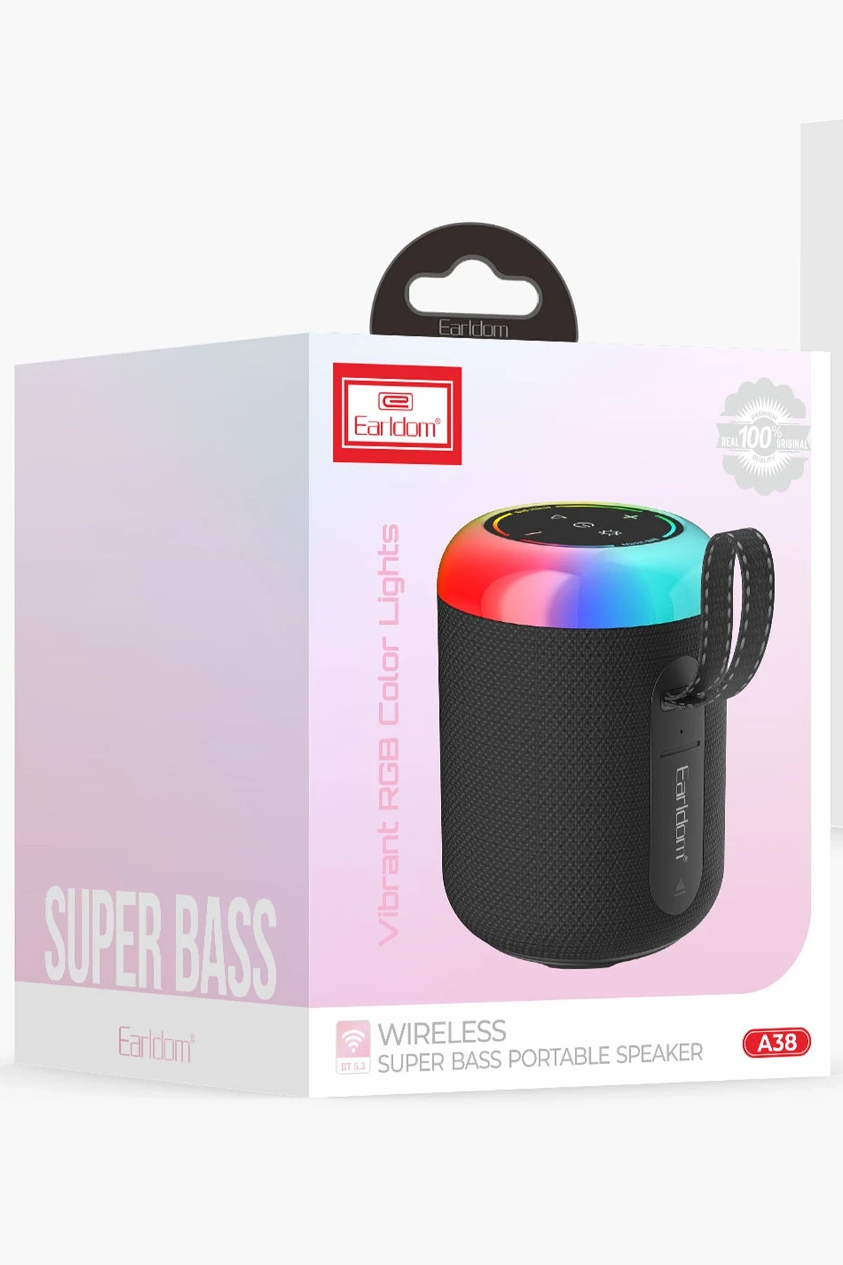 A38 – RGB Işıklı Süper Bas Hoparlör | Bluetooth 5.3, FM/USB/TF Kart & TWS