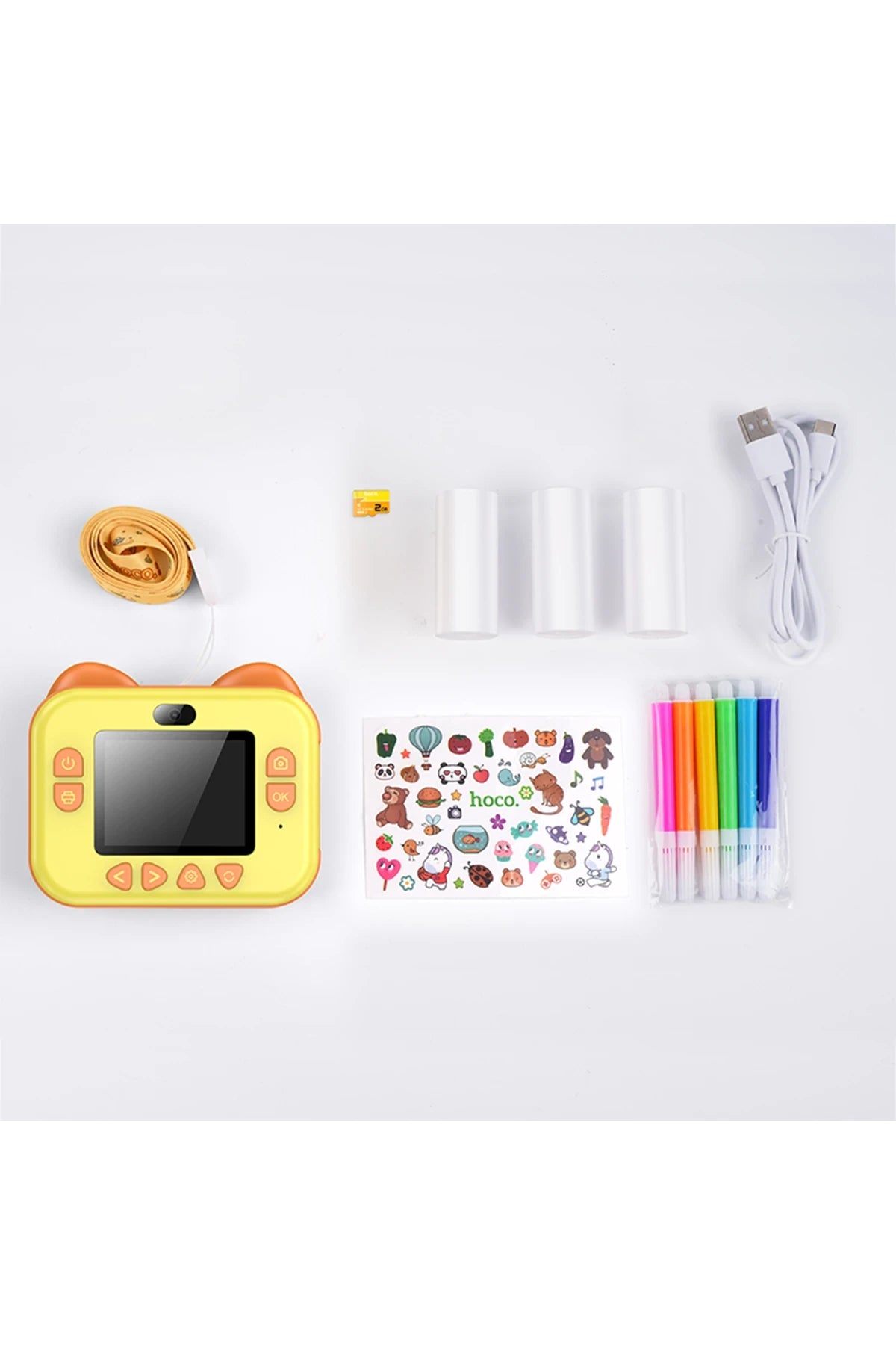 DV204 – Çift Kameralı Çocuk Kamerası | 2.4″ IPS HD Ekran, Anında Termal Baskı, 1200 mAh Pil
