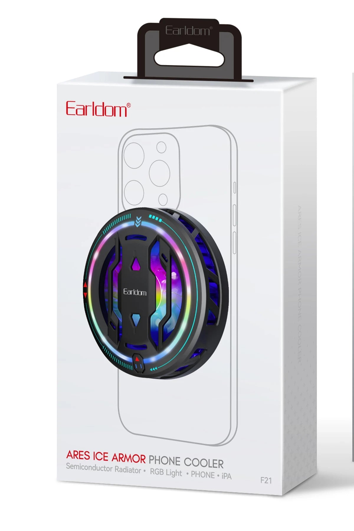 F21 – RGB Radyatör Telefon Soğutucu Fan | 5 W, 4500 RPM, Metal/Silikon Yapı