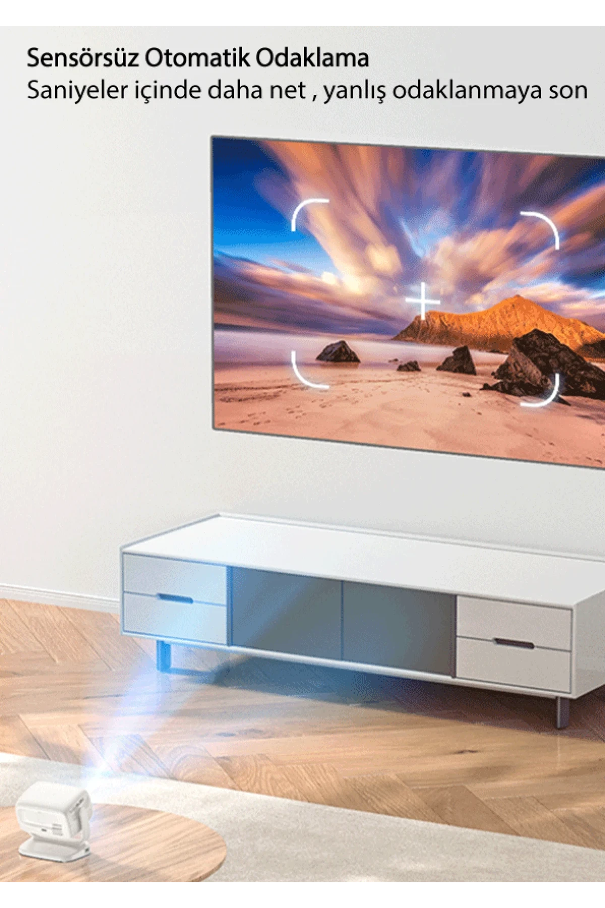 TV13 BT 5.1 720P Kablosuz Projeksiyon Cihazı – Android 9, 190 ANSI Lümen, 1 GB+8 GB