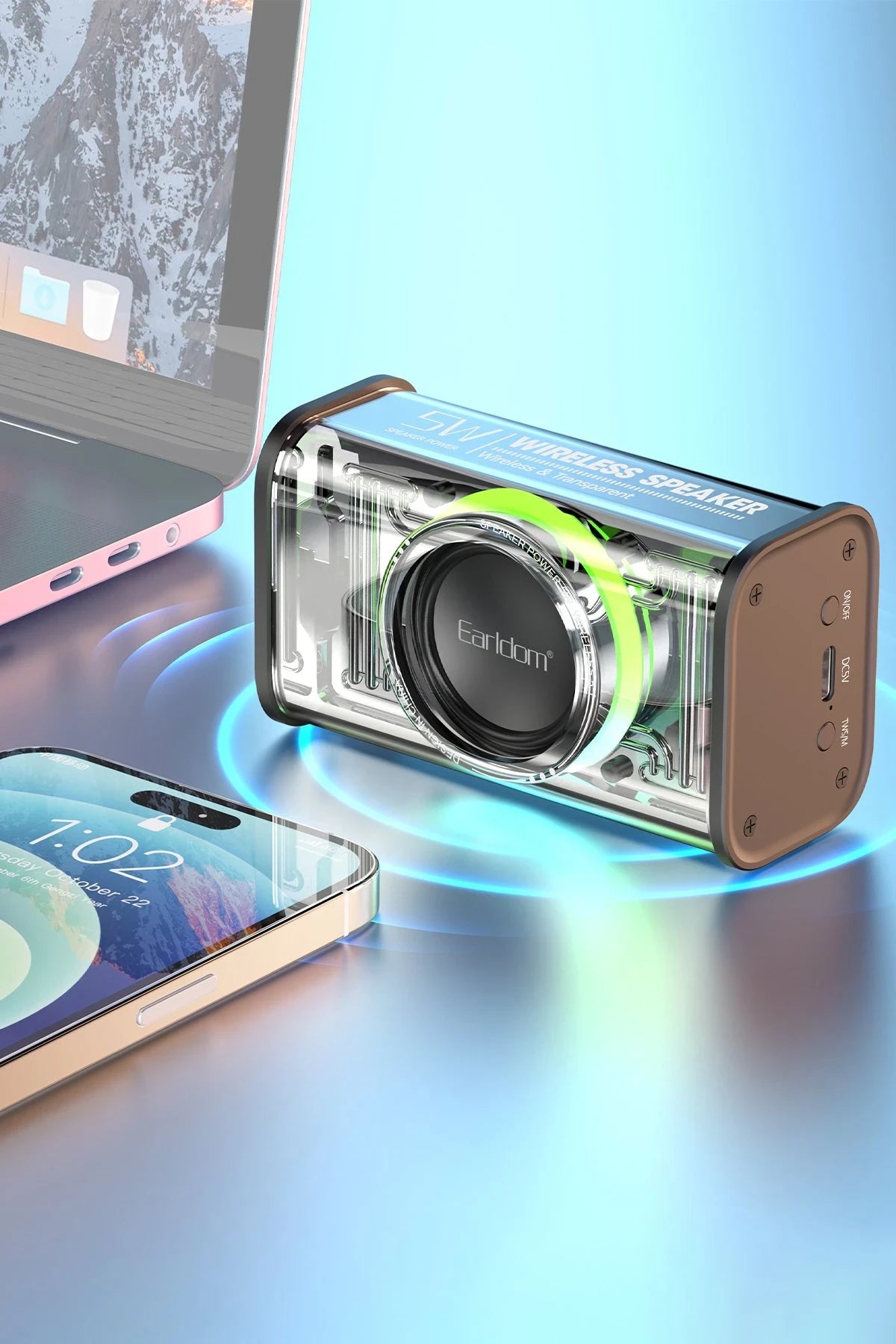 A31 – RGB Işıklı Bluetooth 5.1 Hoparlör | 4 Saat Çalma & Type-C Şarj