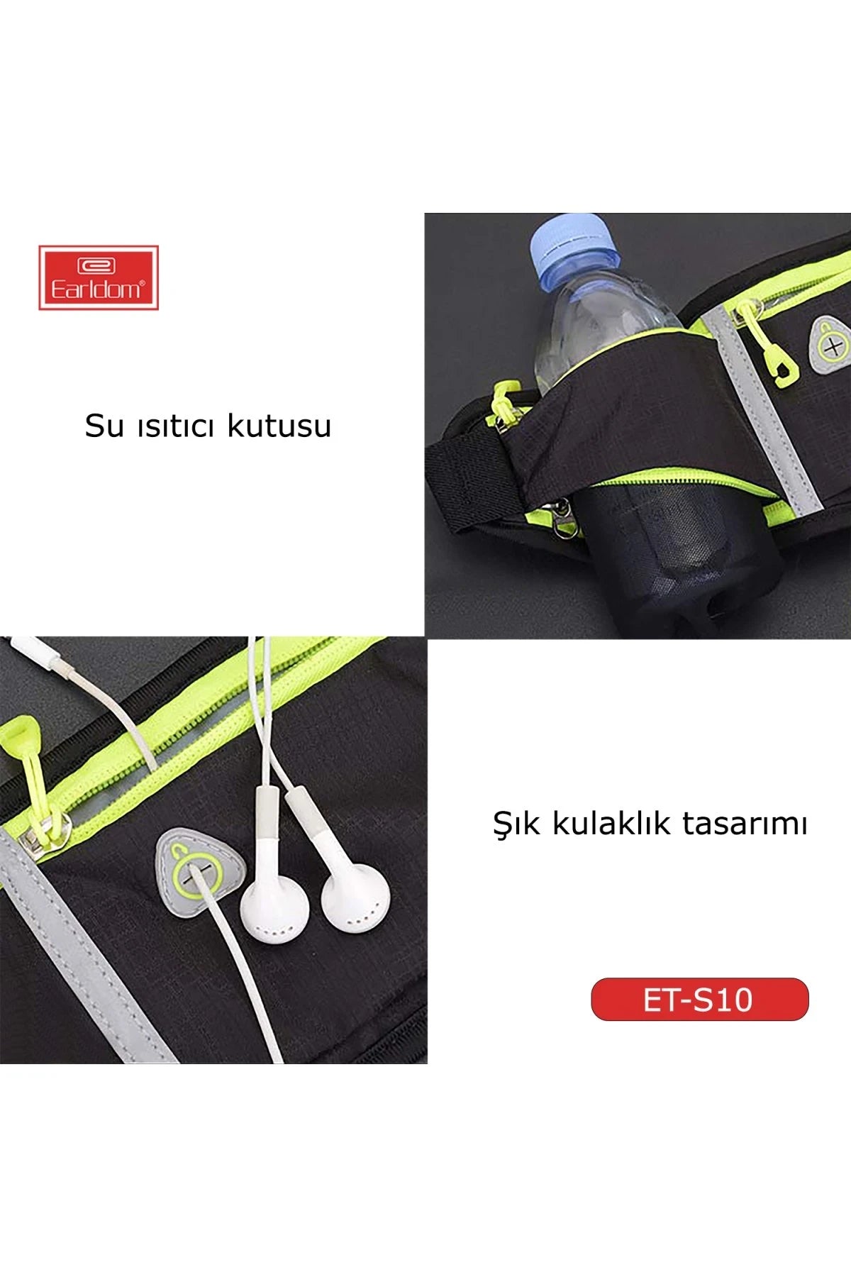 S10 Su Geçirmez Fosforlu Spor Bel Çantası