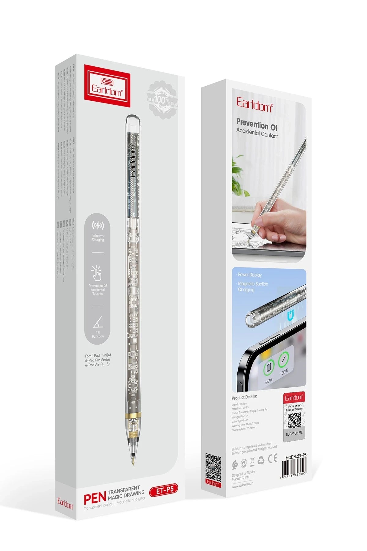 P5 Transparan Dokunmatik Stylus Kalem