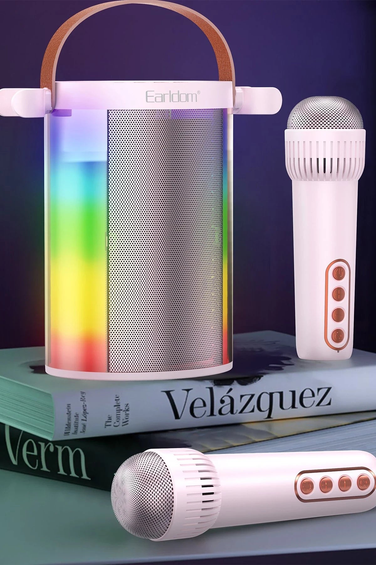 A32 – RGB Işıklı Karaoke Hoparlör | 2 Mikrofon & 10 m Kablosuz Menzil