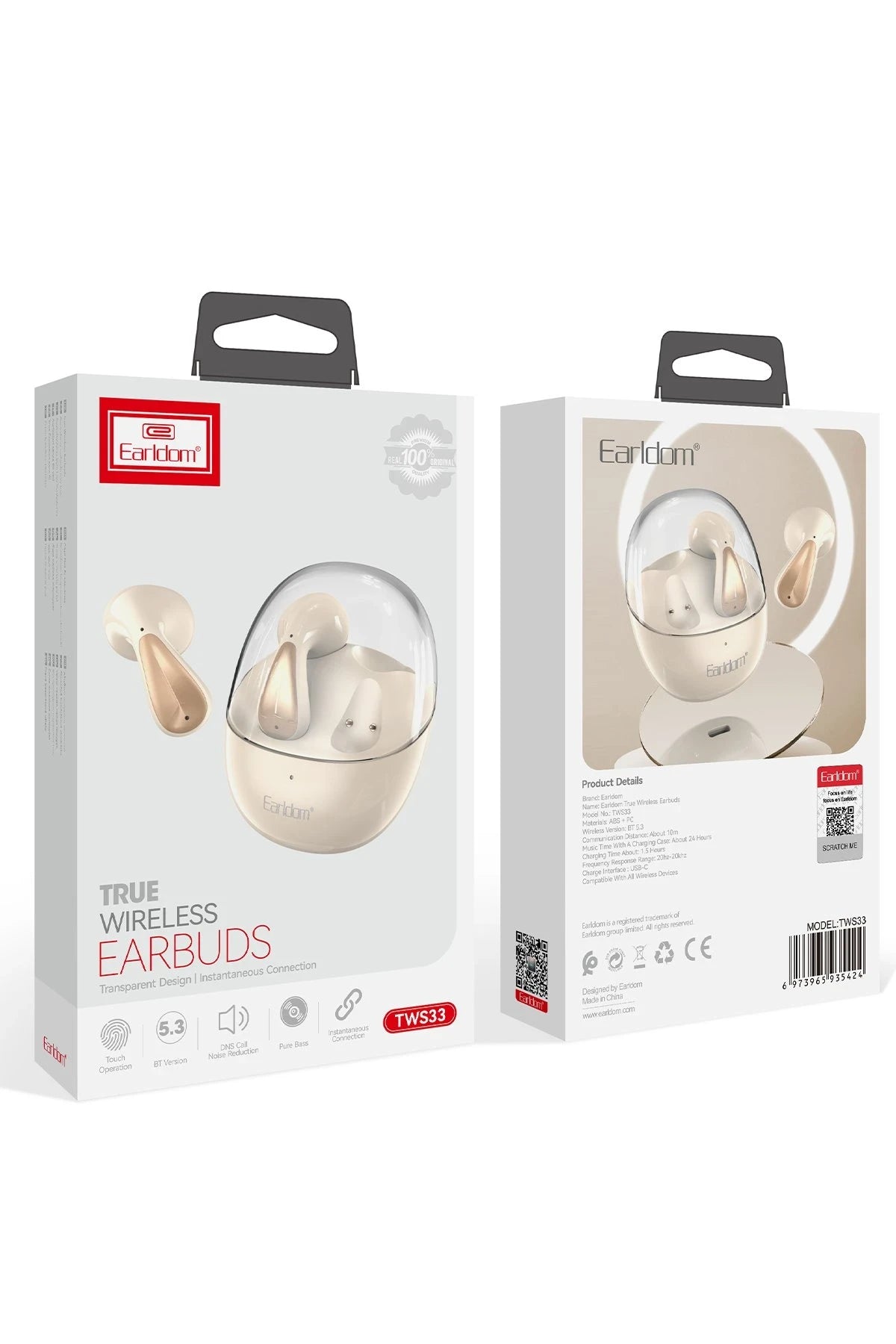 TWS33 – BT 5.3 Kablosuz Earbuds | Uzun Pil, Dokunmatik, Net Ses
