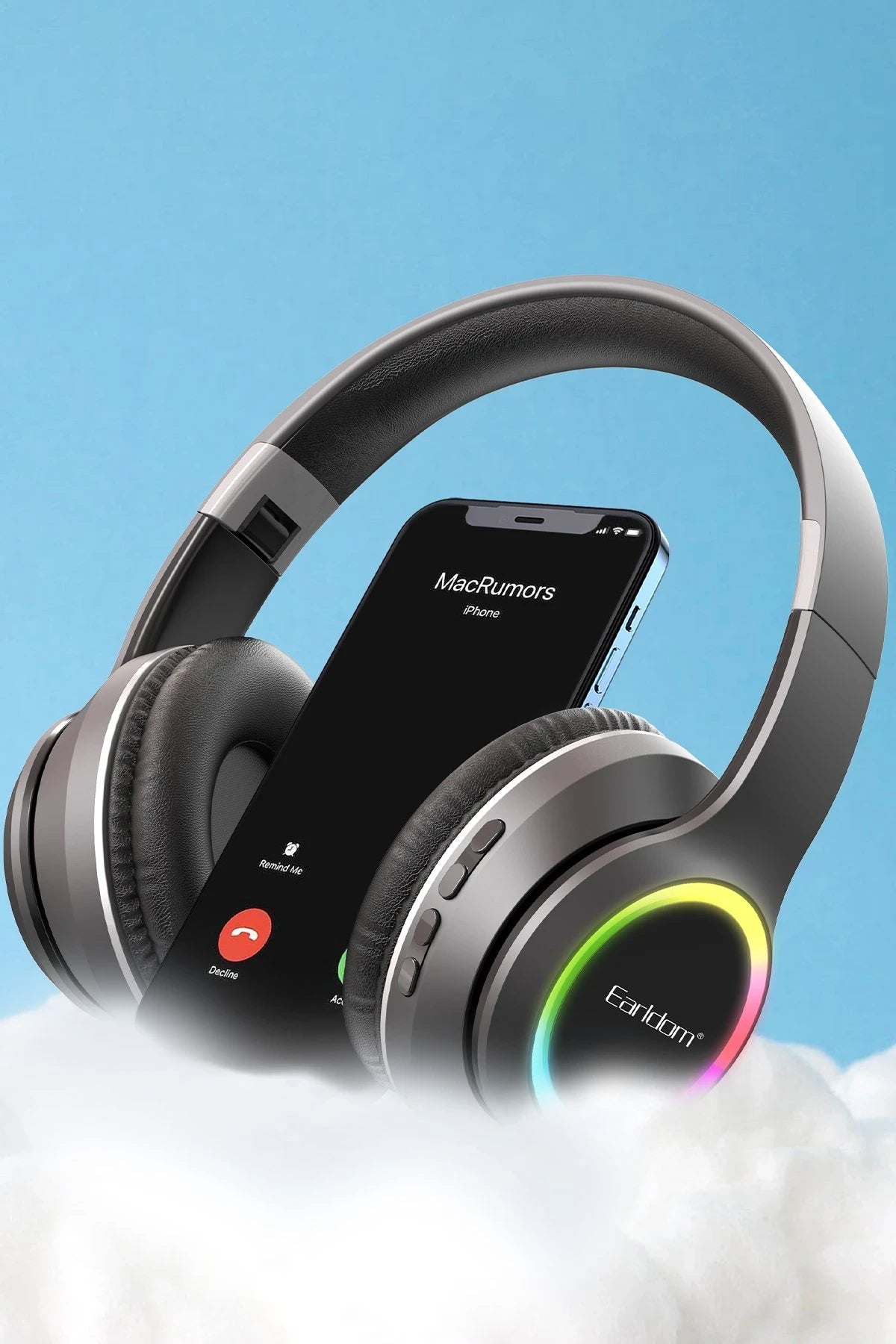 B06 RGB Kafaüstü Bluetooth Kulaklık – 40 mm Sürücü, Bluetooth 5.3, SD Kart