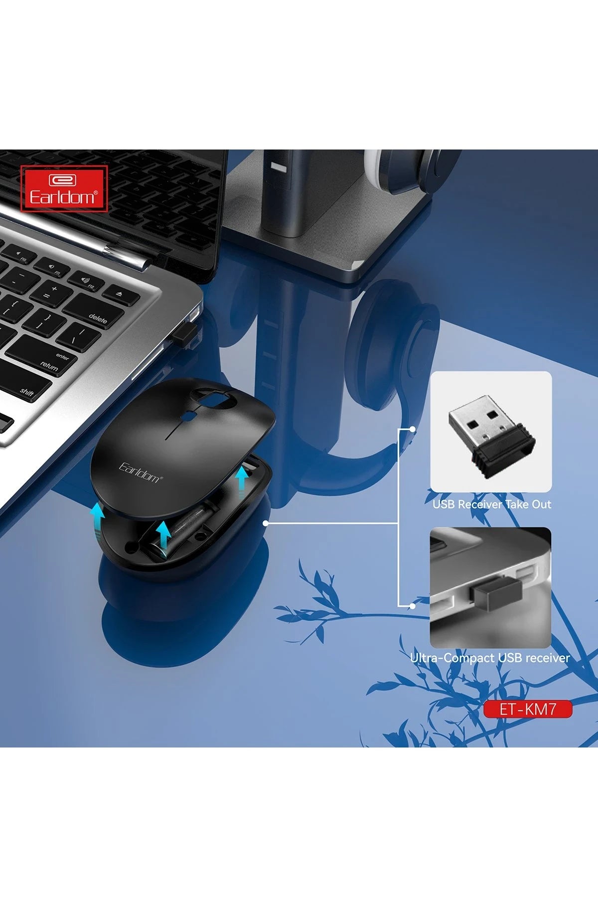 KM7 Sessiz Kablosuz Ofis Mouse