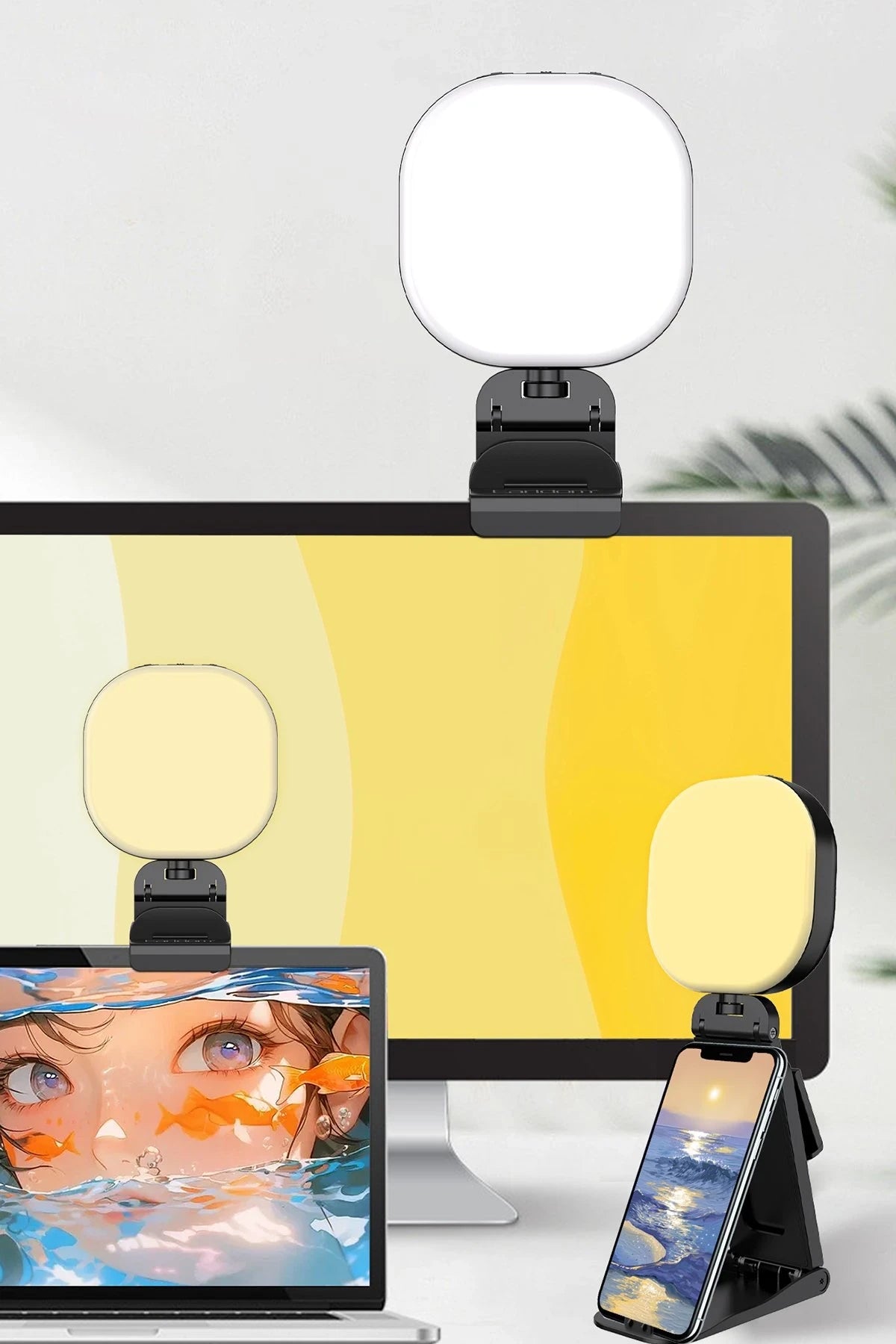 ZP28 – Monitör Üstü LED Yayın Işığı | 4 W, 5 Mod, 3000–7200 K, Dahili Batarya