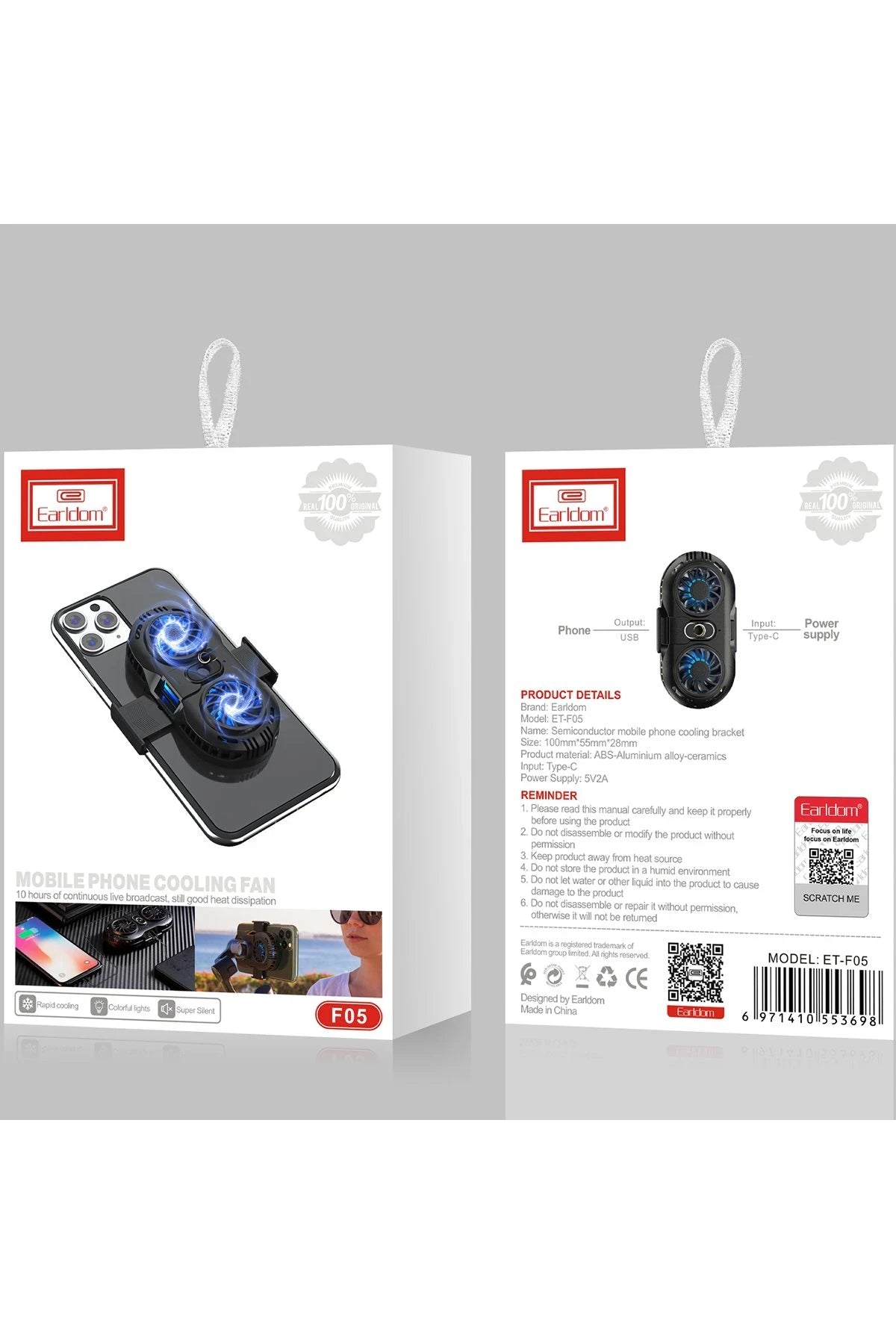 F05 Işıklı Radyatör Telefon Soğutucu Fan