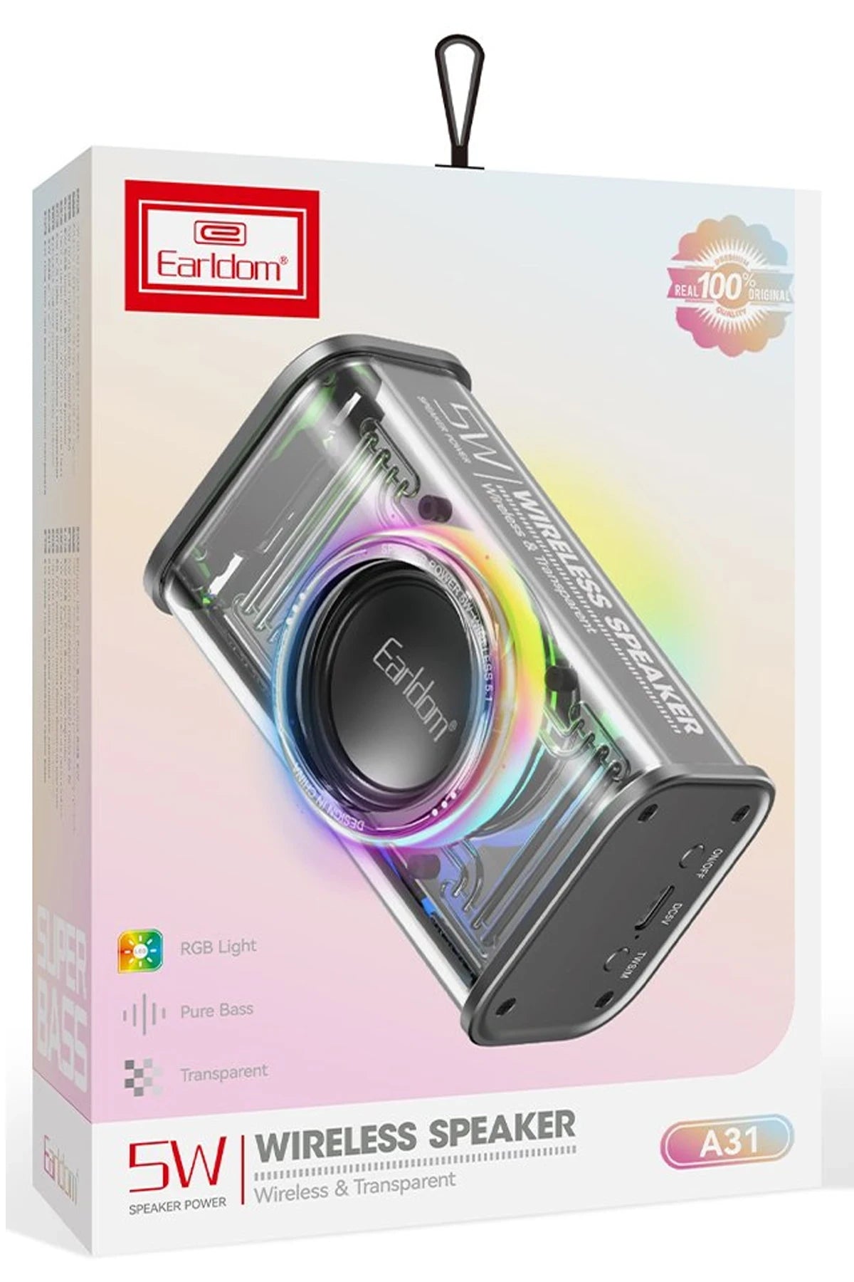 A31 – RGB Işıklı Bluetooth 5.1 Hoparlör | 4 Saat Çalma & Type-C Şarj