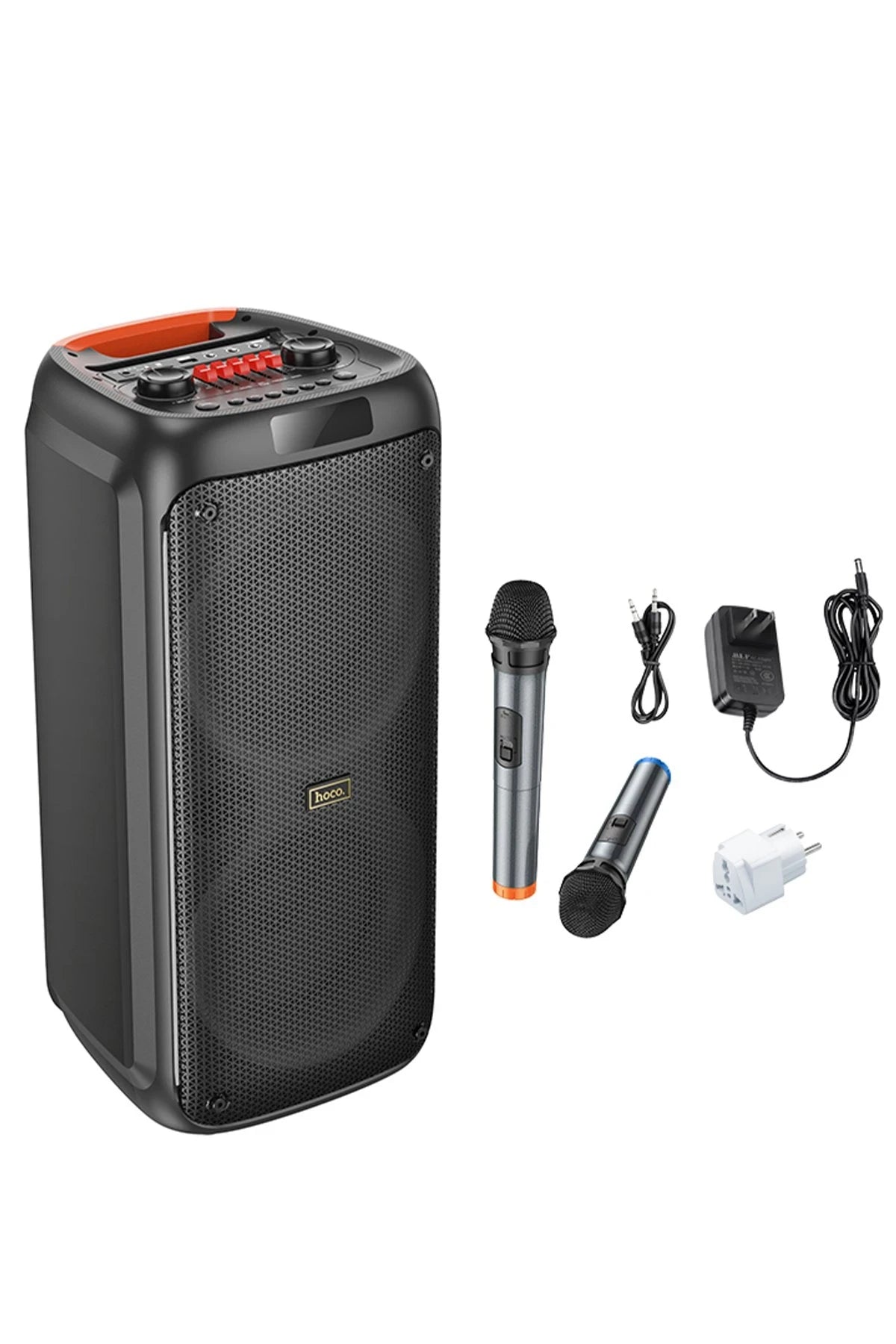HA7 Leader – 75 W RGB Hoparlör | 2 Kablosuz Mikrofon, 7000 mAh Batarya & Tekerlekli Taşıma