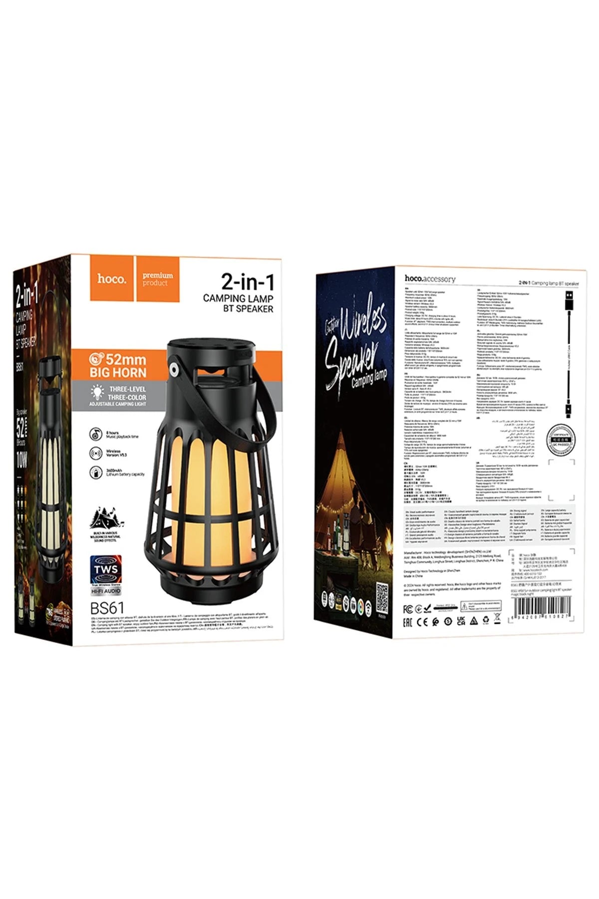 BS61 Wild Fun – 10 W Bluetooth 5.3 Kamp Lambası Hoparlör | 3600 mAh & TWS