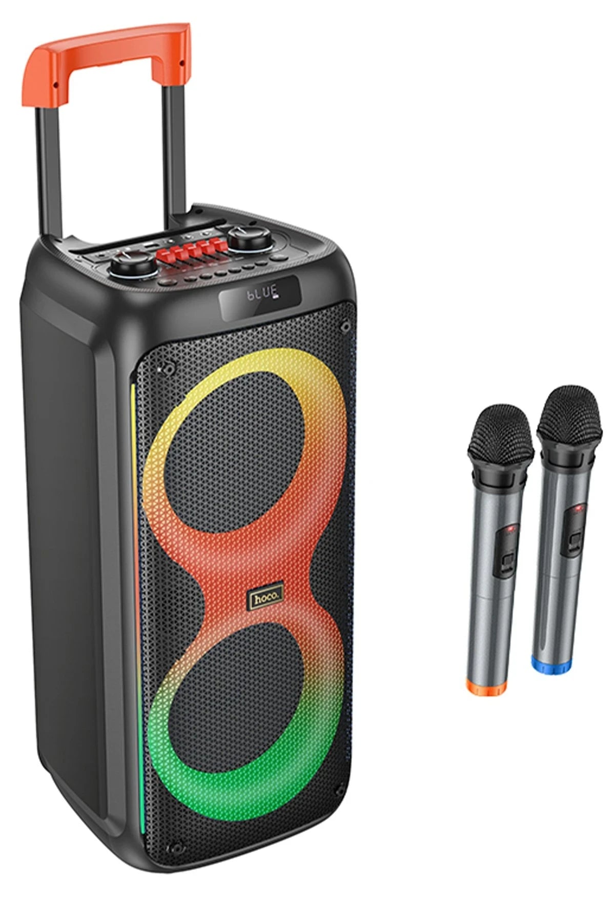 HA7 Leader – 75 W RGB Hoparlör | 2 Kablosuz Mikrofon, 7000 mAh Batarya & Tekerlekli Taşıma
