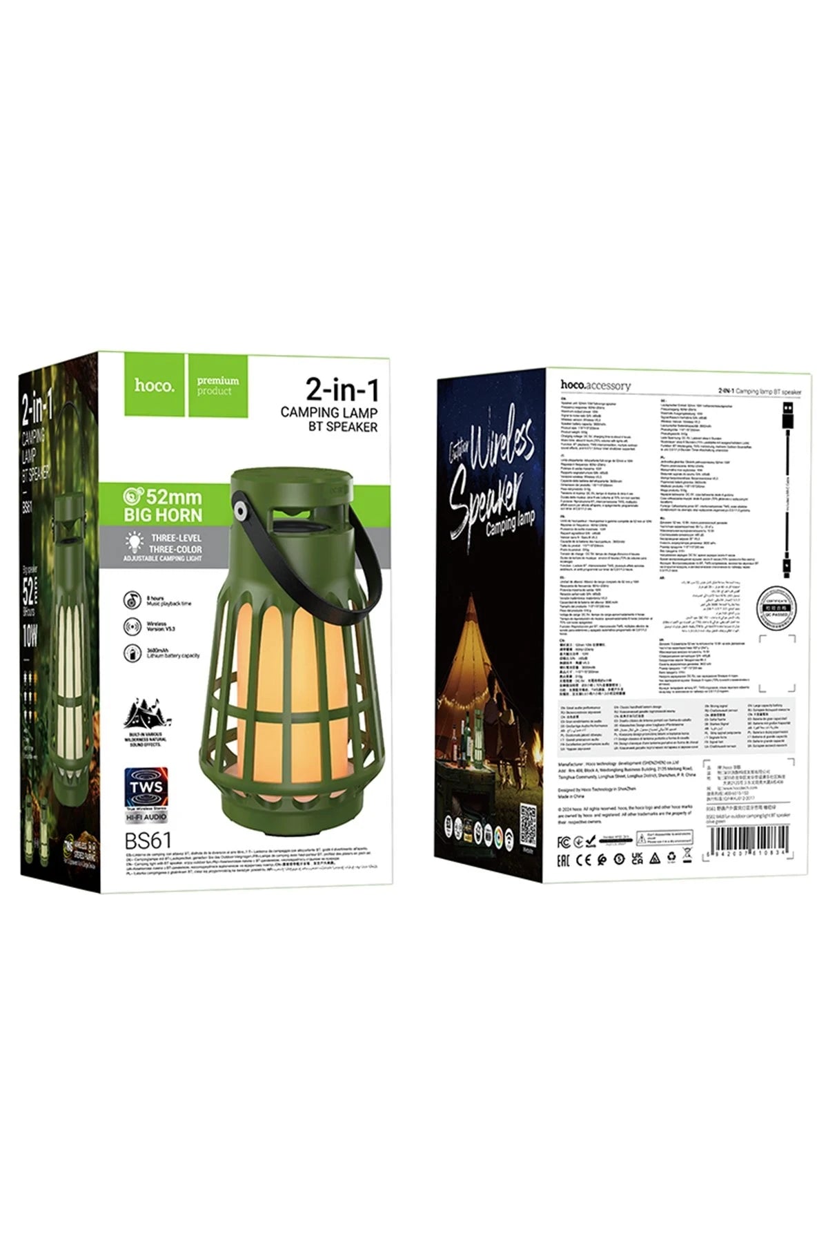BS61 Wild Fun – 10 W Bluetooth 5.3 Kamp Lambası Hoparlör | 3600 mAh & TWS
