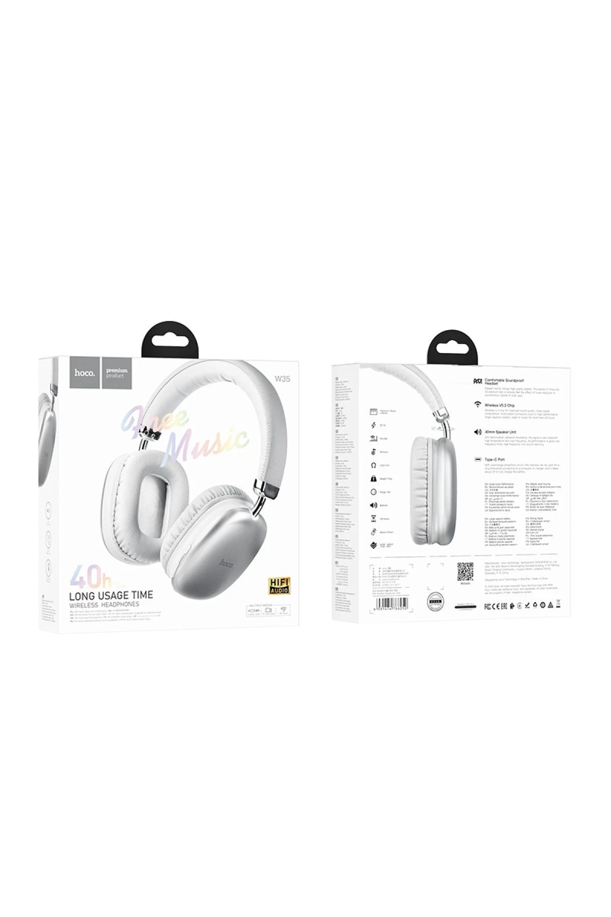 W35 – Bluetooth 5.3 Kulaküstü Kulaklık | 40 Saat Oynatma & AUX/TF Kart Desteği
