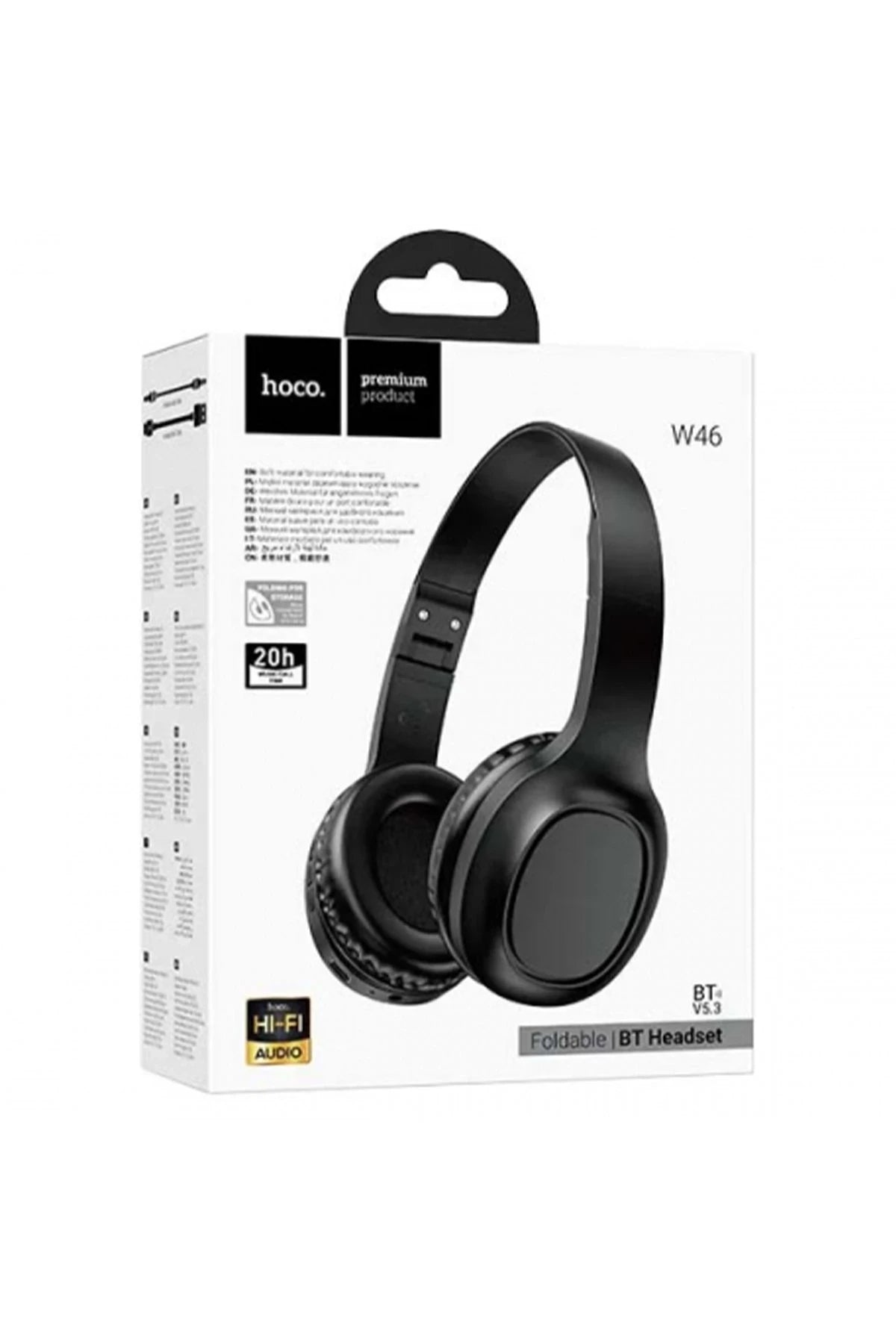 W46 Charm – BT 5.3 & AUX Kulaklık | 20 Saat Pil, Katlanabilir, Hafif (109 g)