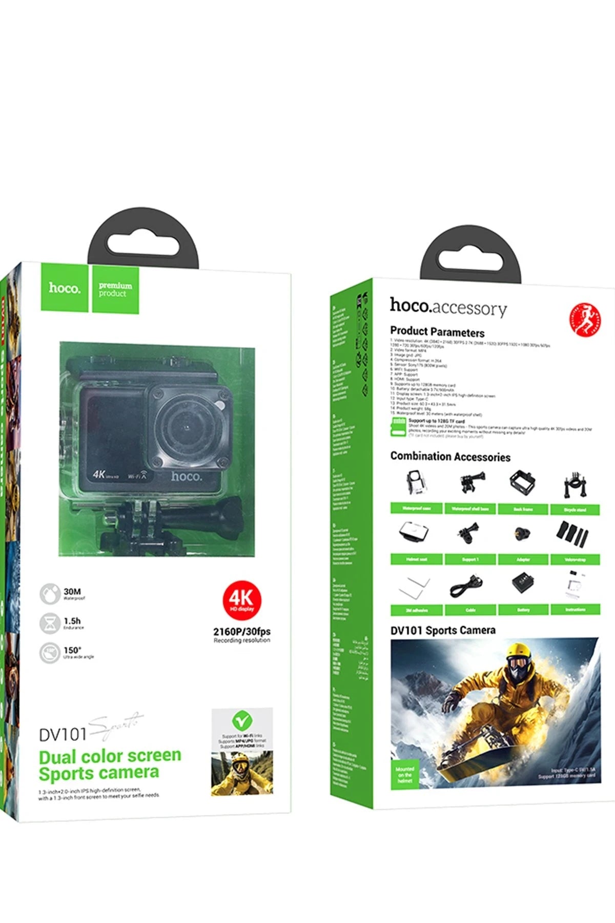 DV101 4K Wifi Spor Aksiyon Kamera