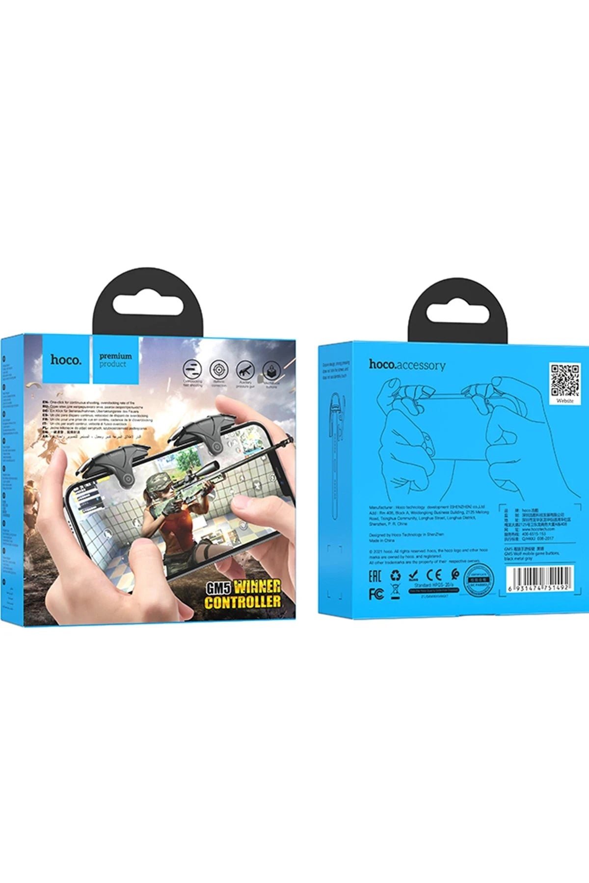 GM5 Wolf – Silikonlu, Fiziksel Mobil Oyun Tetik Tuşu: ABS + Silikon Ergonomisi ile Lightning Tepki