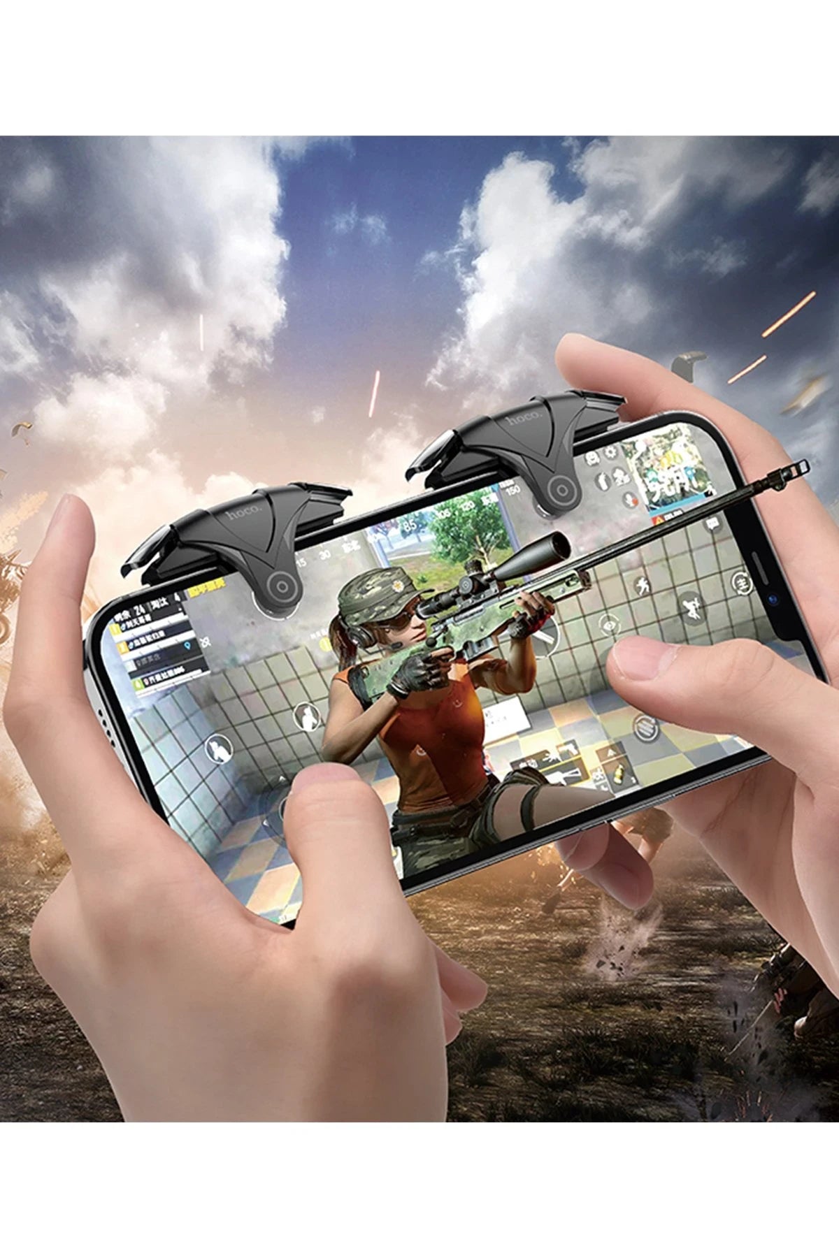 GM5 Wolf – Silikonlu, Fiziksel Mobil Oyun Tetik Tuşu: ABS + Silikon Ergonomisi ile Lightning Tepki
