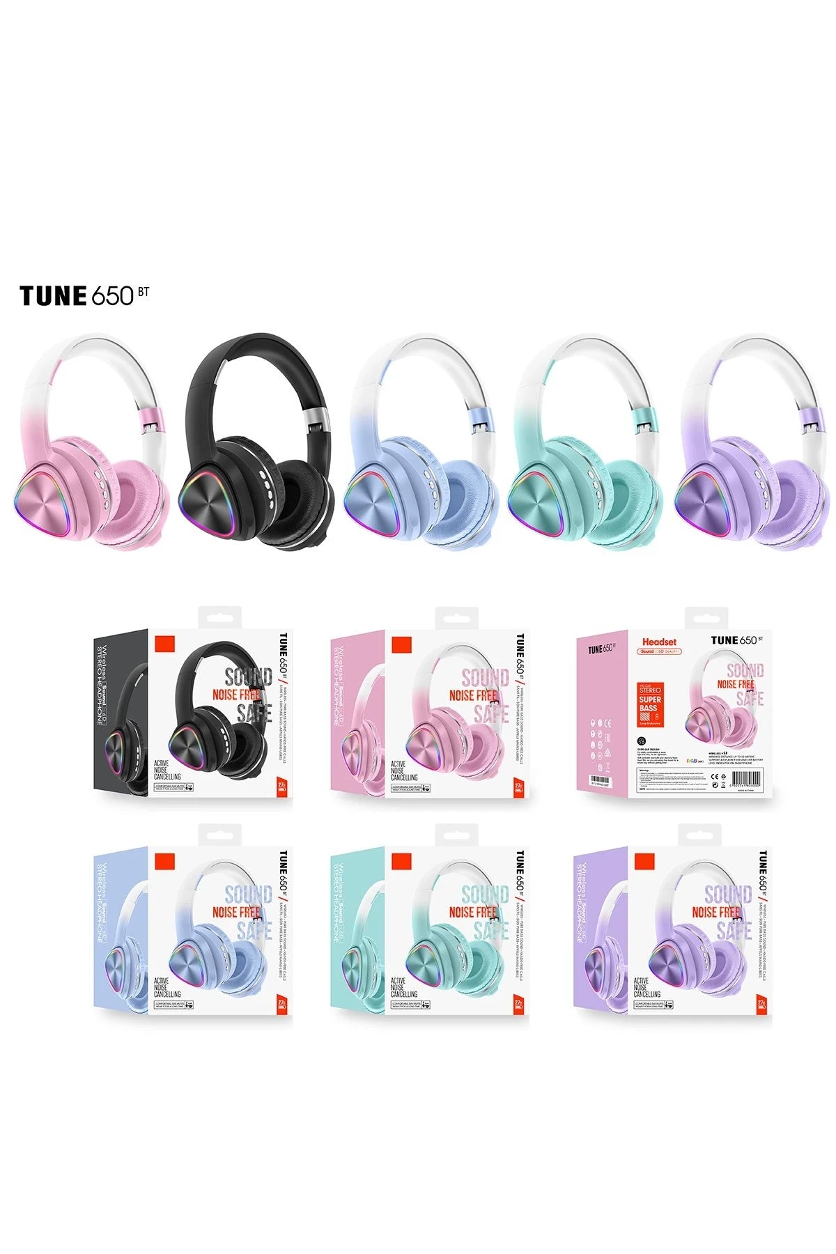 TUNE 650 BT – RGB Işık Efektli Bluetooth 5.3 Kablosuz Kafaüstü Kulaklık