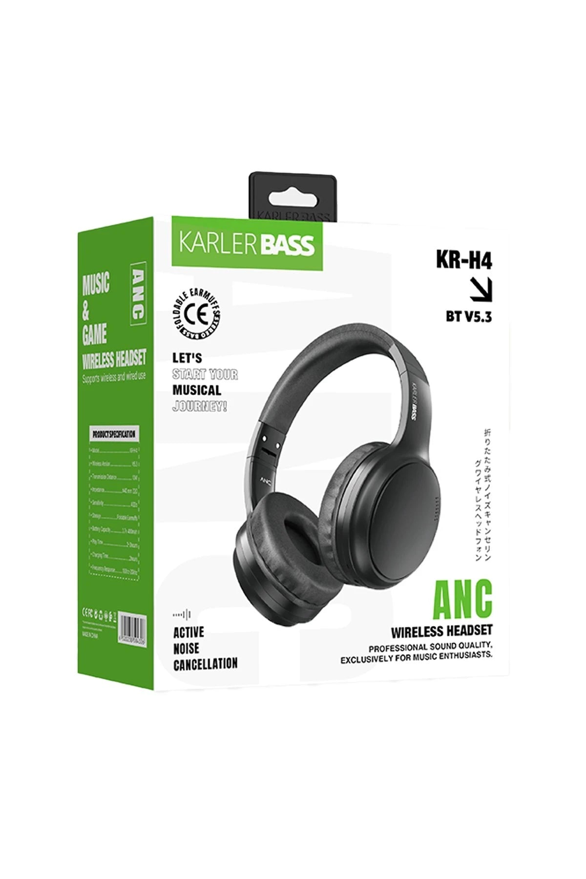 KRH4 – Kablosuz Stereo Kulaklık | Bluetooth 5.0, Mikrofon & Konforlu Tasarım