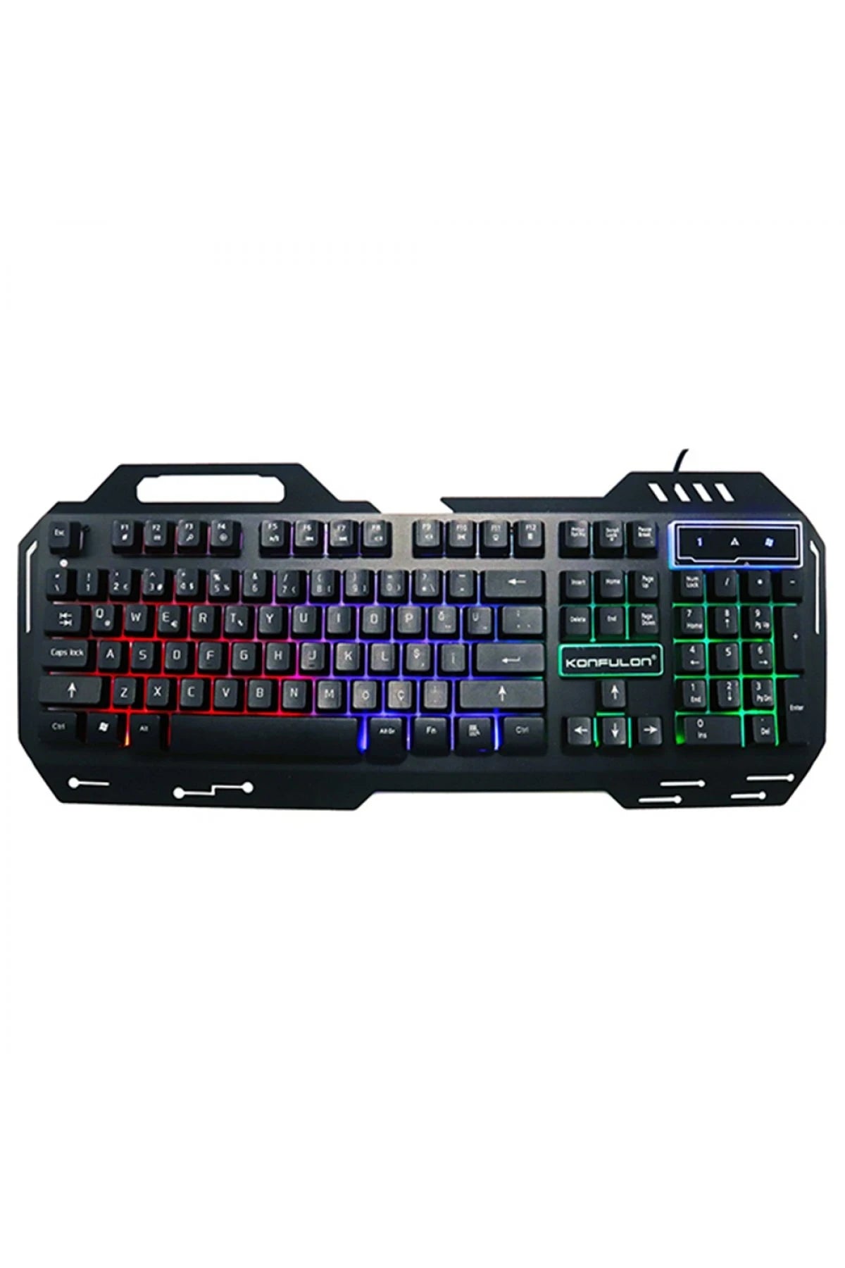V1 RGB Işıklı Metal Yüzey Türkçe Q Kablolu Gaming Klavye
