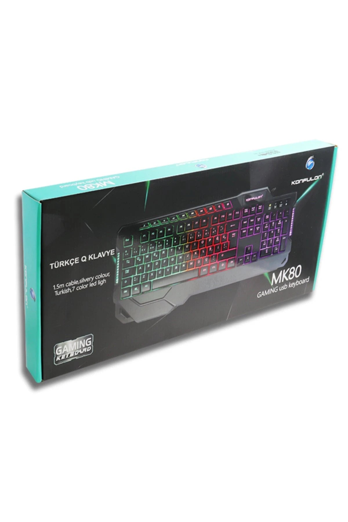 MK80 RGB Işıklı Türkçe Q Kablolu Mekanik Hisli Klavye