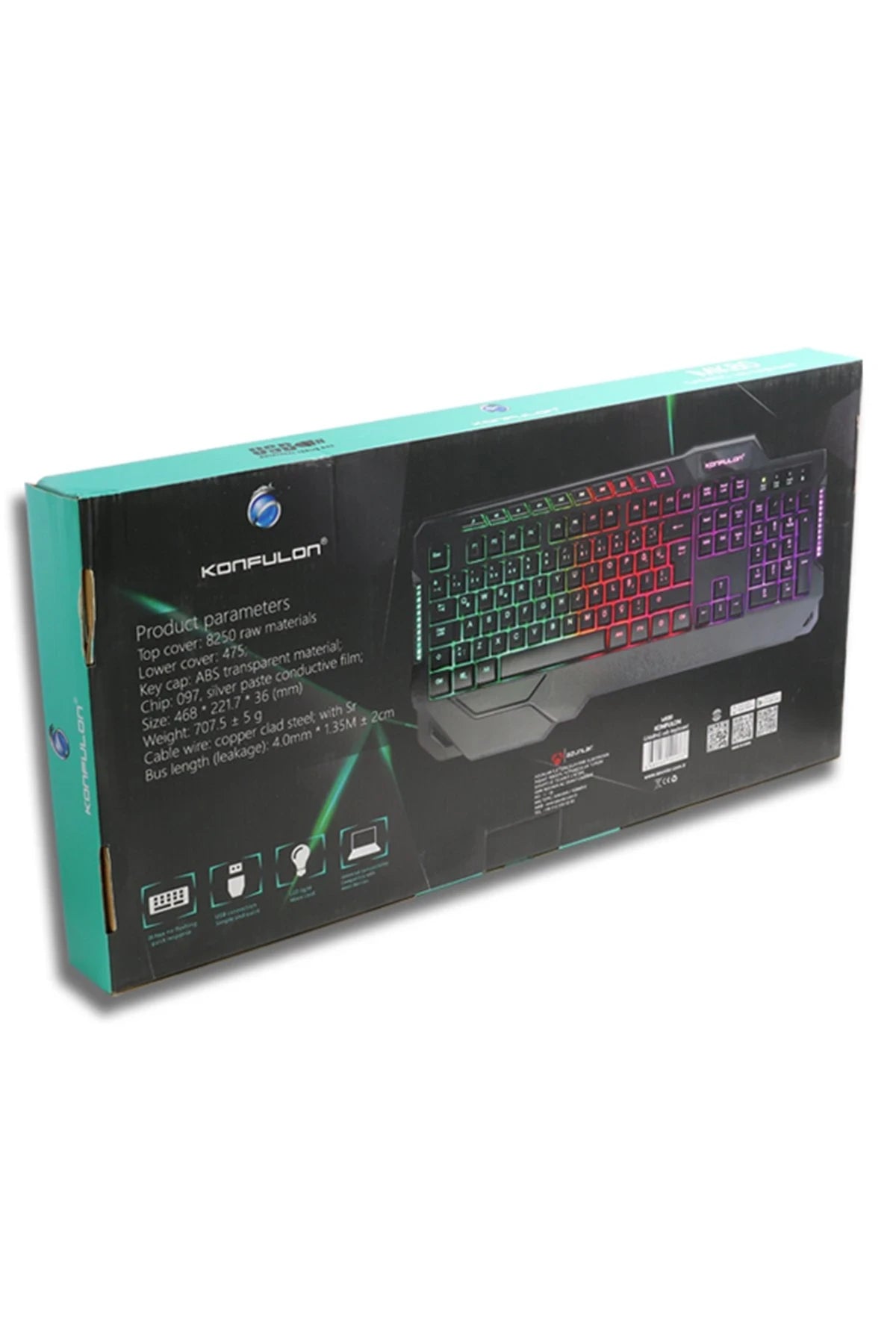 MK80 RGB Işıklı Türkçe Q Kablolu Mekanik Hisli Klavye