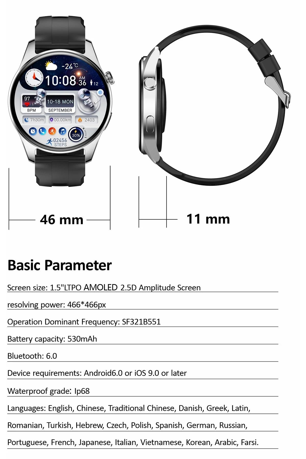 HK4 Hero – 1.5″ AMOLED GPS & NFC Akıllı Saat | IP68 Dayanıklı & Uzun Batarya Ömrü