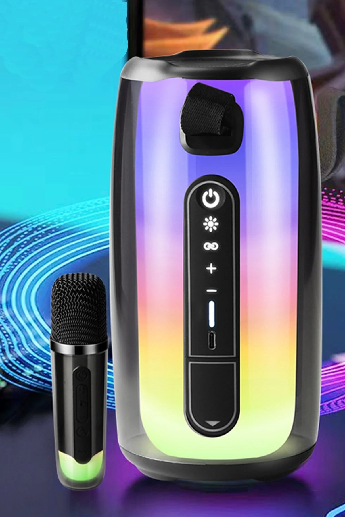 Pluse 7 – Mikrofonlu RGB Kablosuz Hoparlör | Bluetooth Ses & Işık Şovu